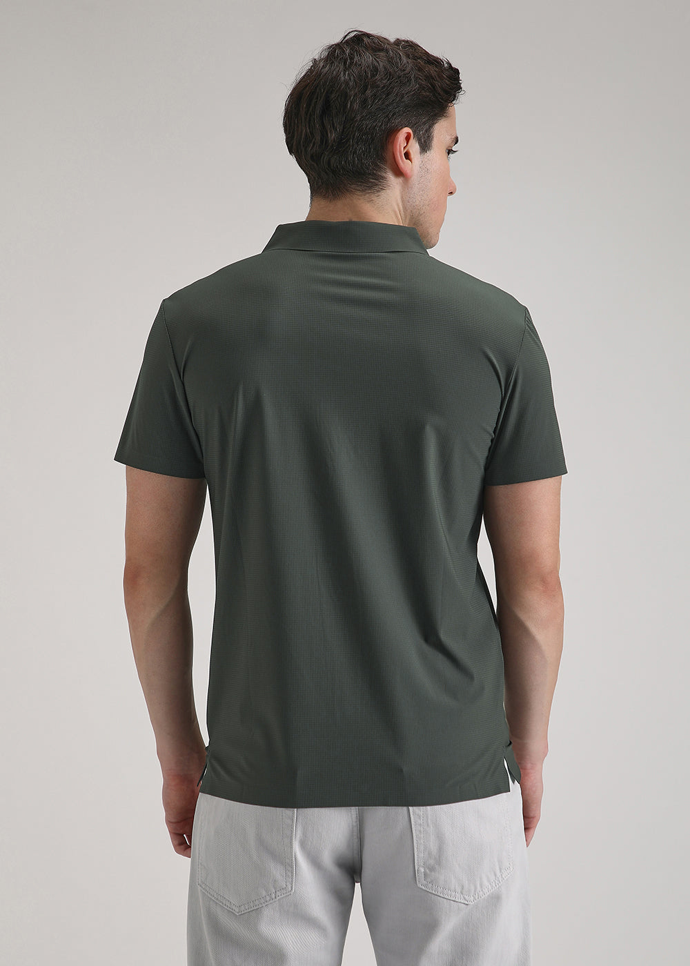 Self Green Plain Stitchless Polo T-shirt