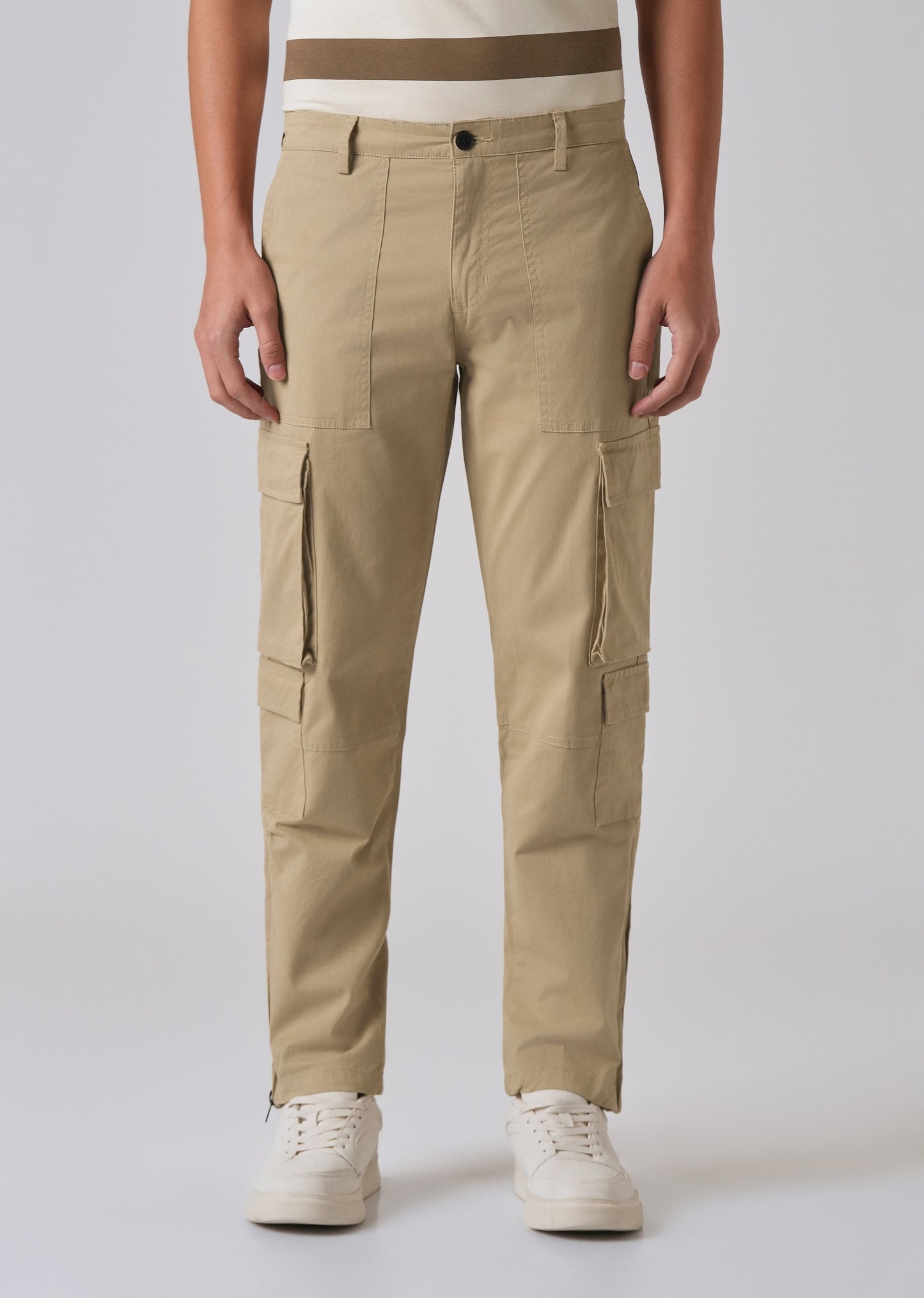 Sepia Brown Zipper Cargo Pant
