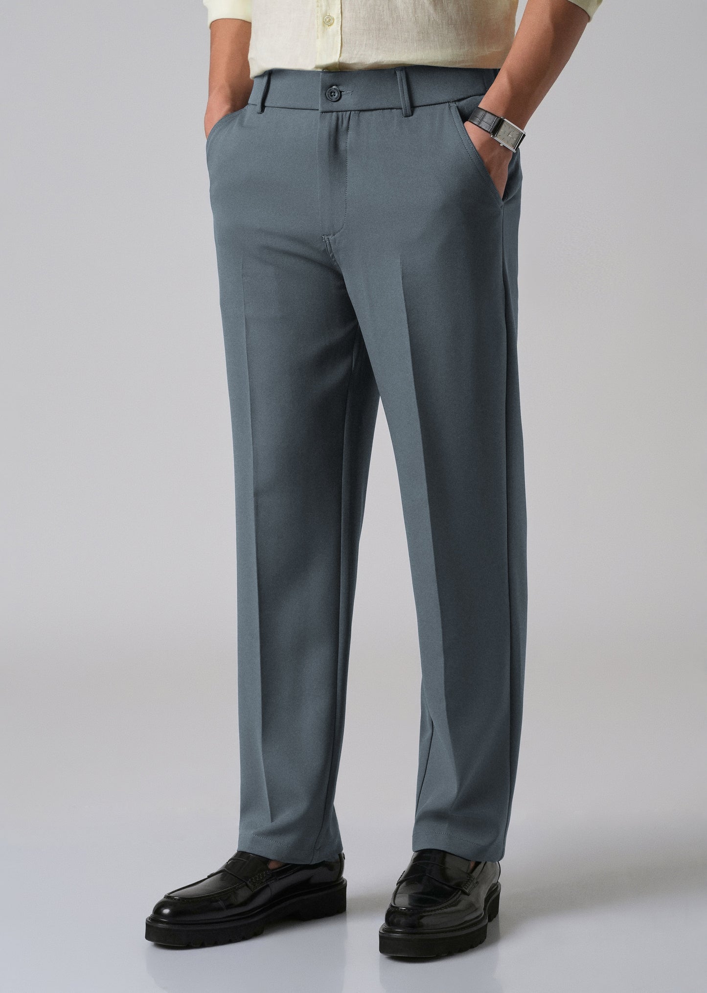 Slate Grey Relaxed Fit Trousers