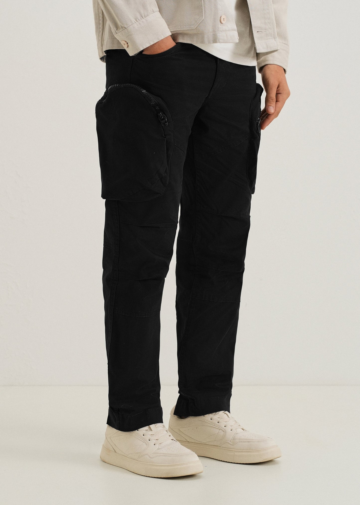 Steezy Black Zipper Cargo Pant