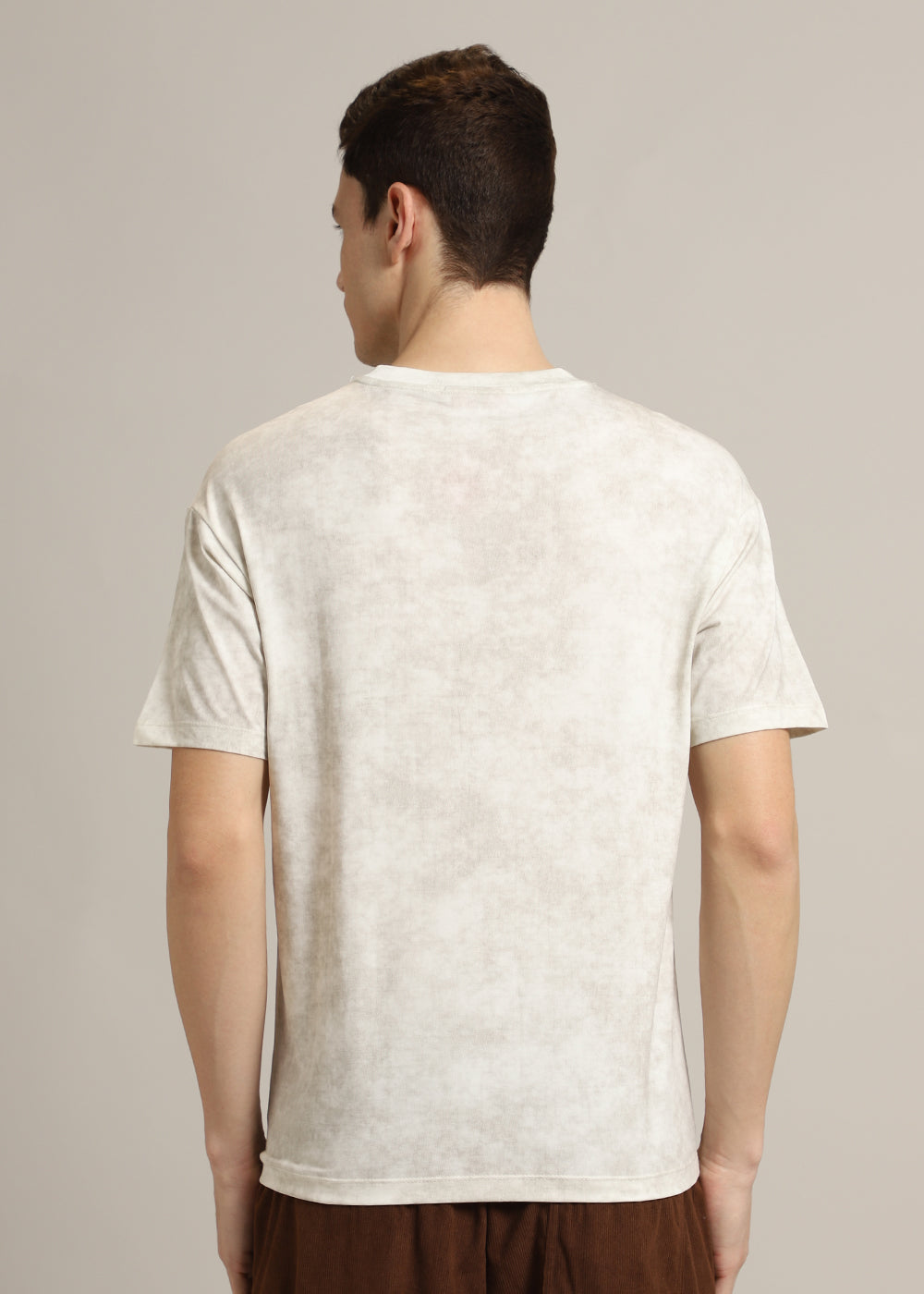 Stone Wash Plain Crew Neck T-Shirt