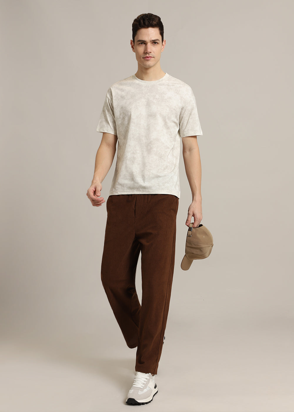 Stone Wash Plain Crew Neck T-Shirt