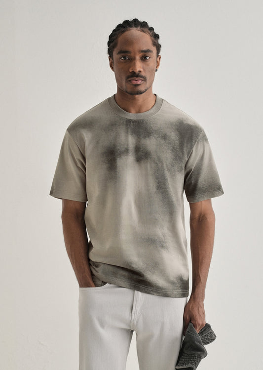 Warm Grey Smudge Wash Oversized T-shirt