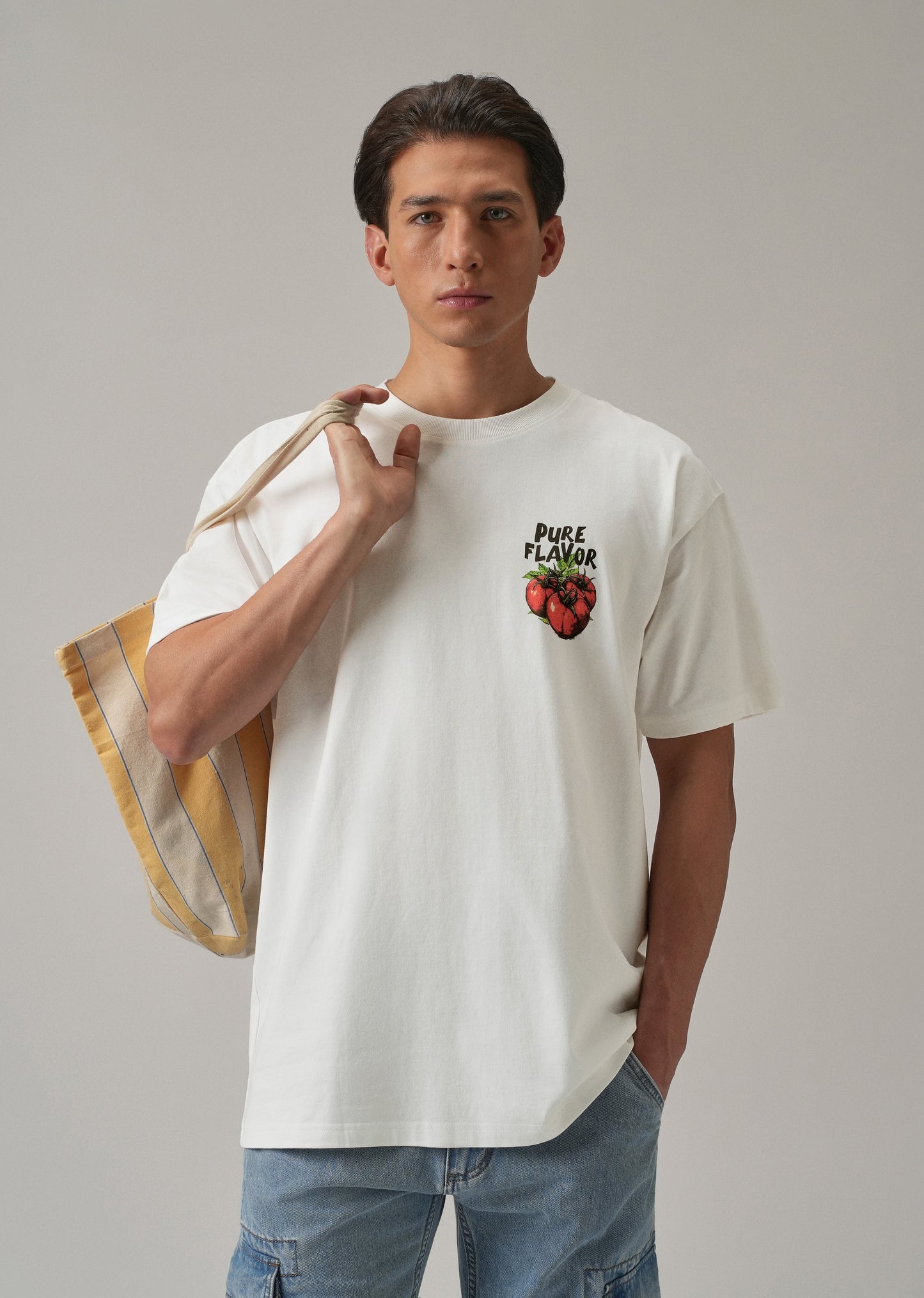 White Back Print Oversized T-shirt