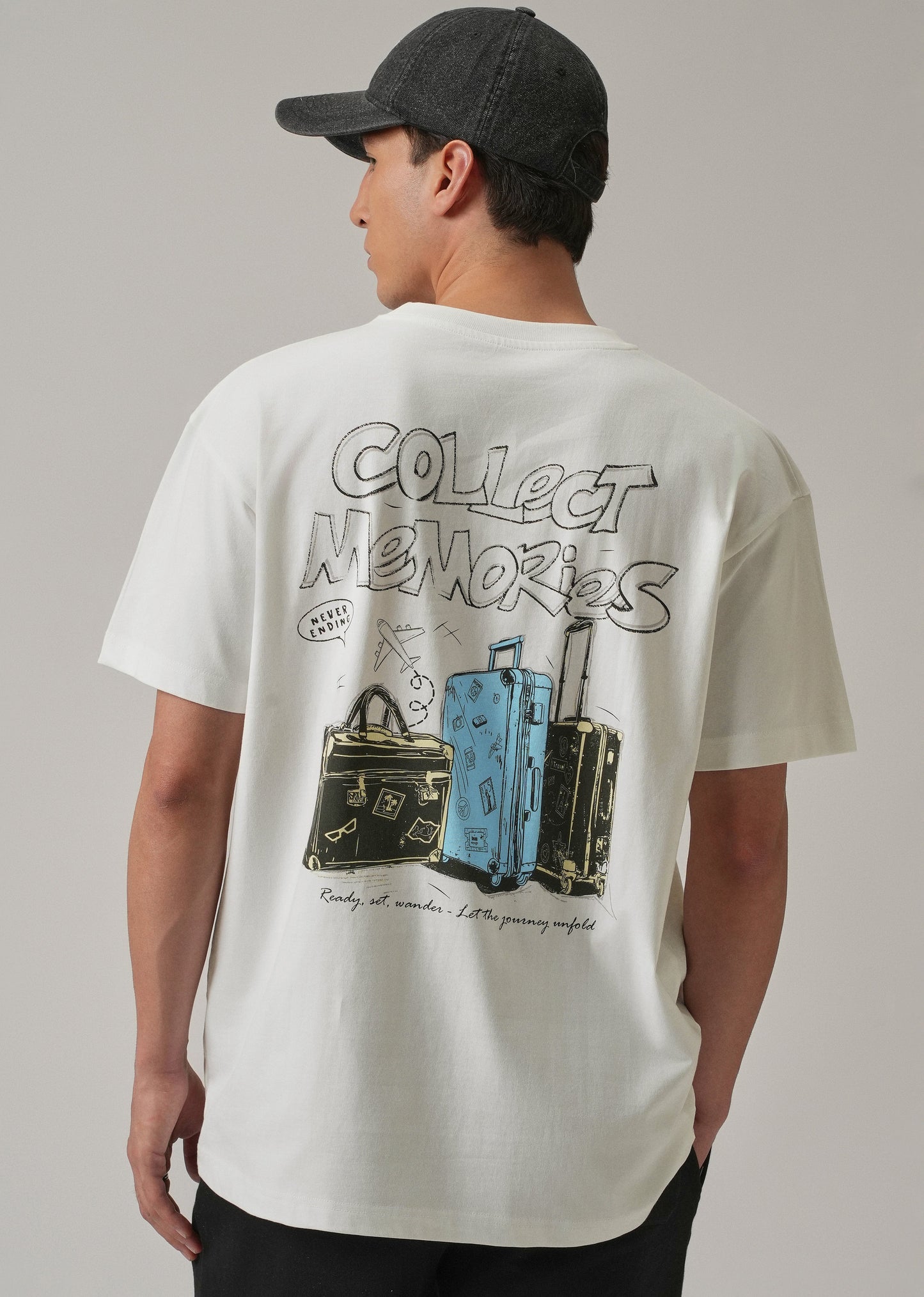 White Back Printed Oversized T-Shirt