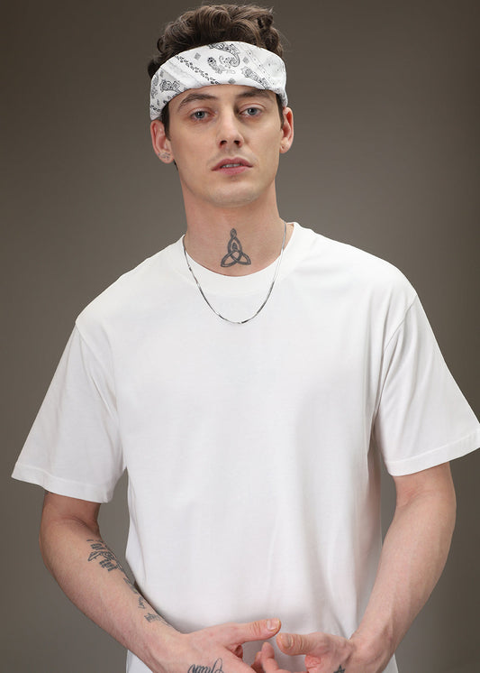 White Plain Basic Oversized T-shirt