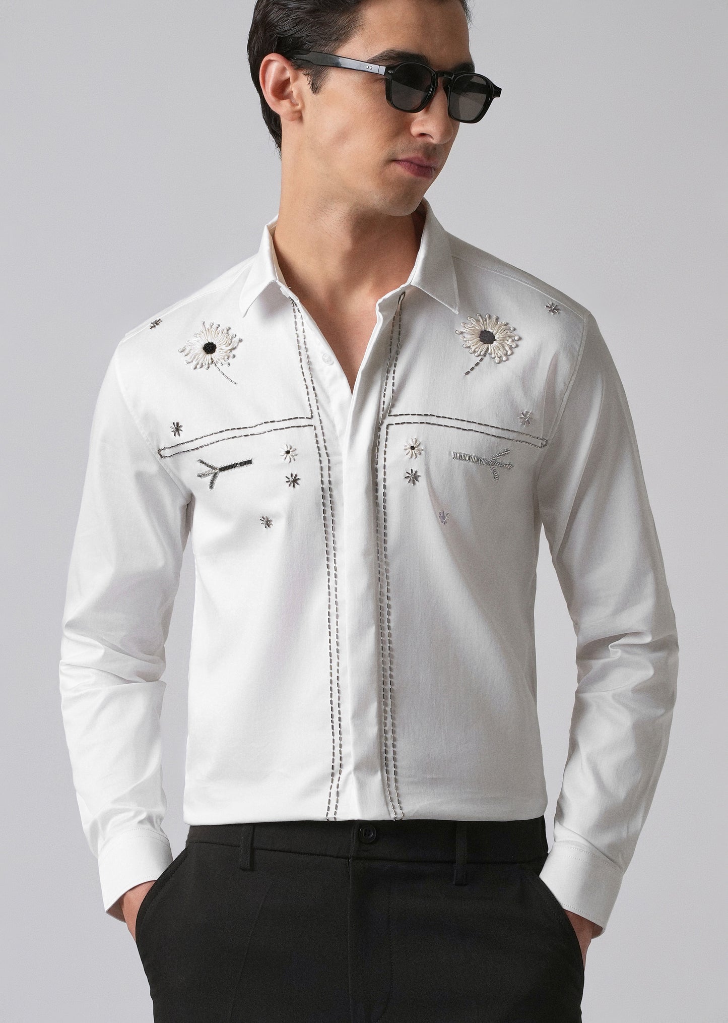 White Handcrafted Designer Shirt