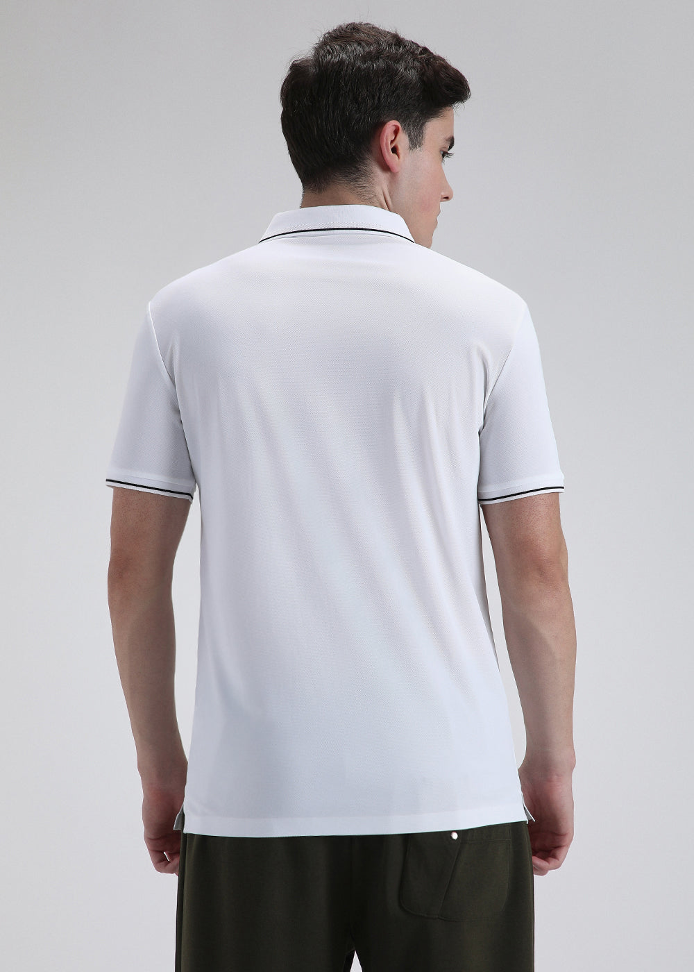 Soft White Plain Stitchless Polo T-shirt