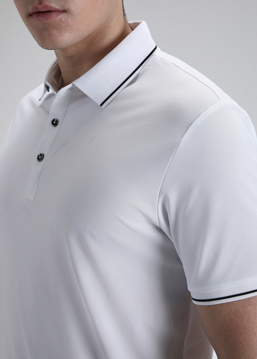 Soft White Plain Stitchless Polo T-shirt