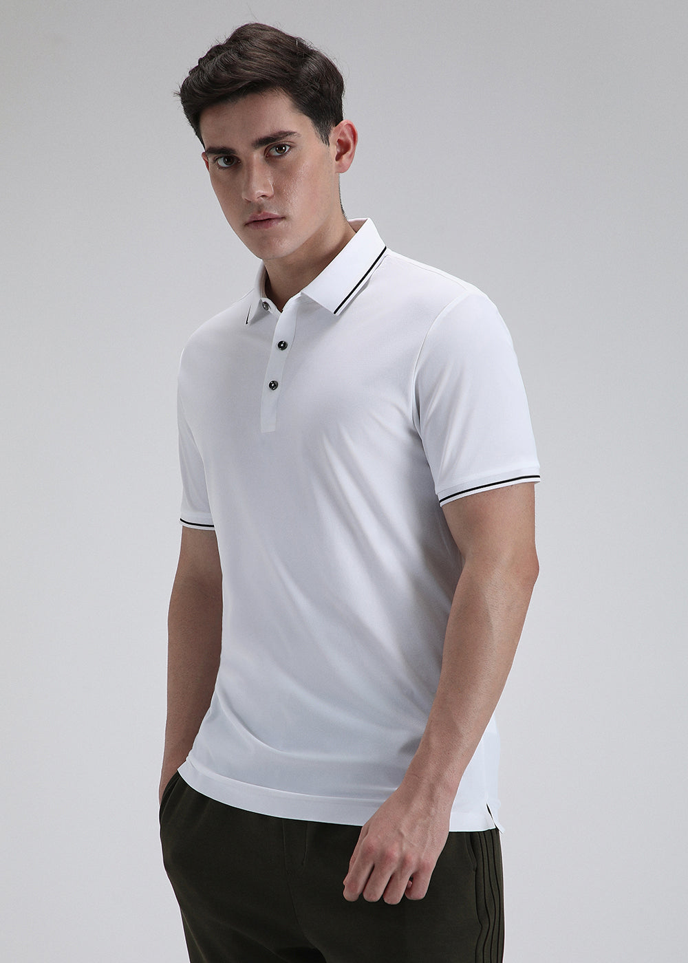 Soft White Plain Stitchless Polo T-shirt