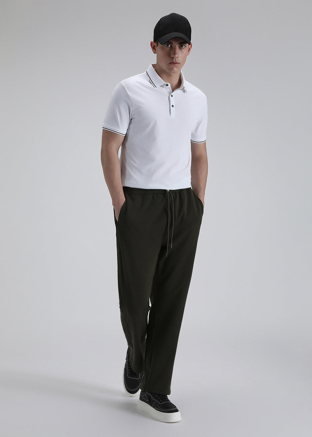 Soft White Plain Stitchless Polo T-shirt