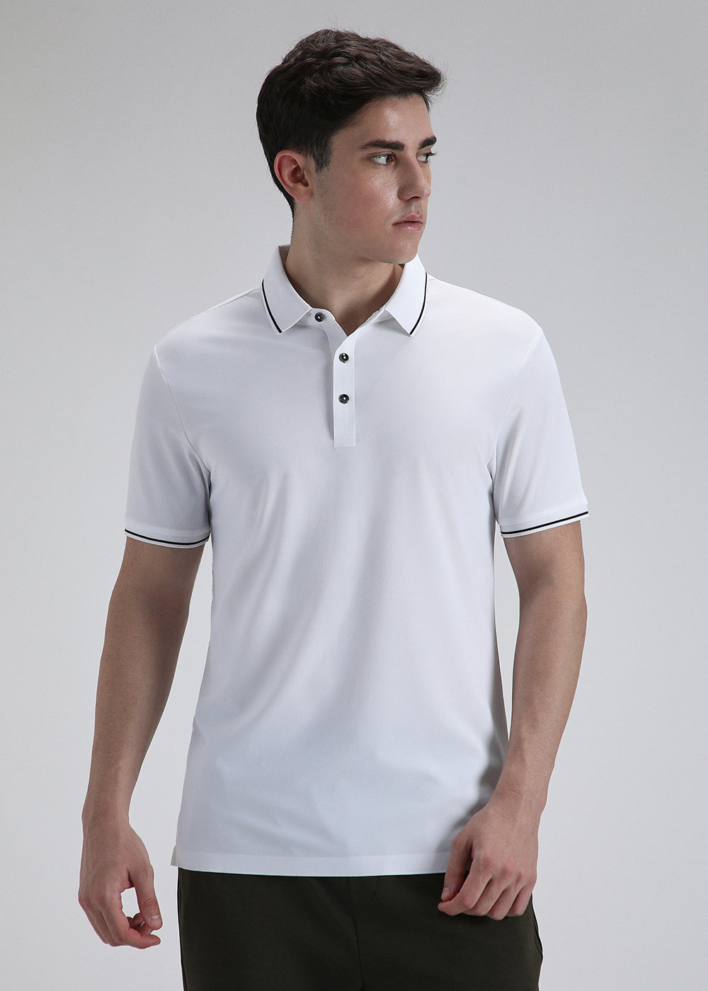 Soft White Plain Stitchless Polo T-shirt