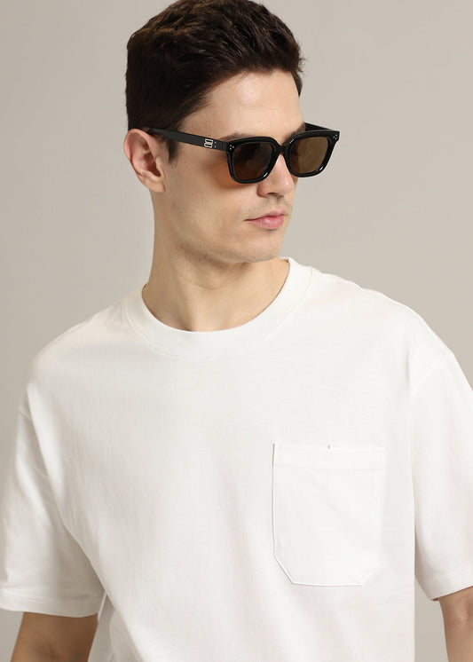 White Plain Pocket Regular Fit T-shirt