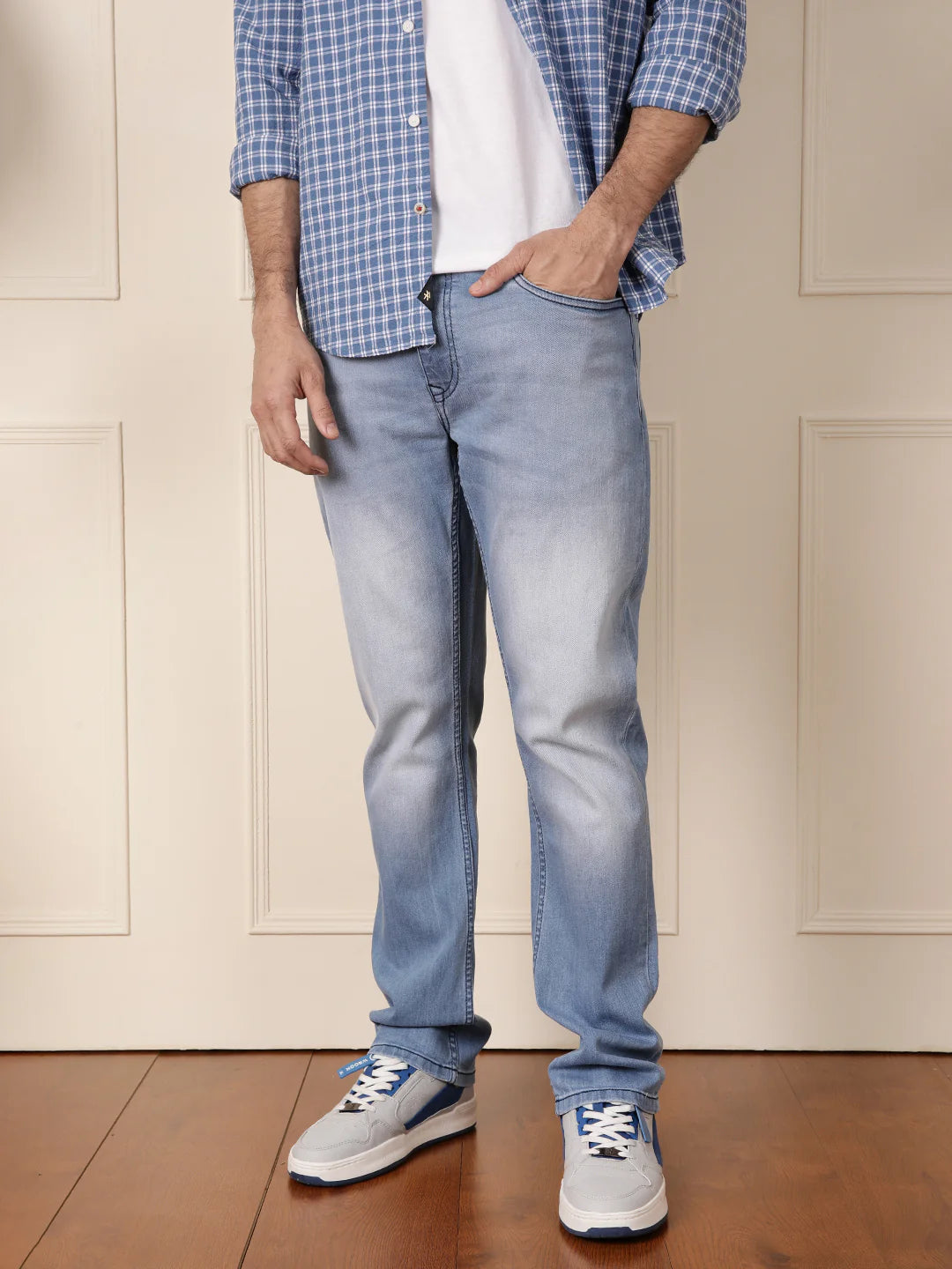 Heavy Fade Straight Fit Jeans | Light Blue