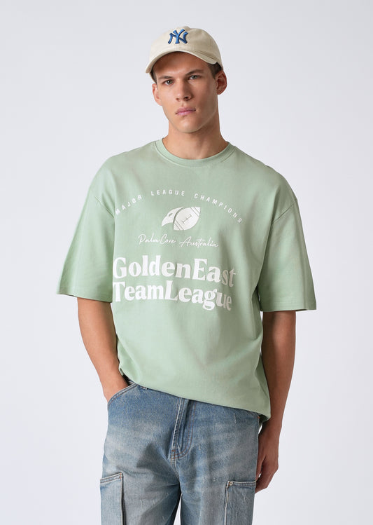 Green Graphic Print Oversized T-shirt