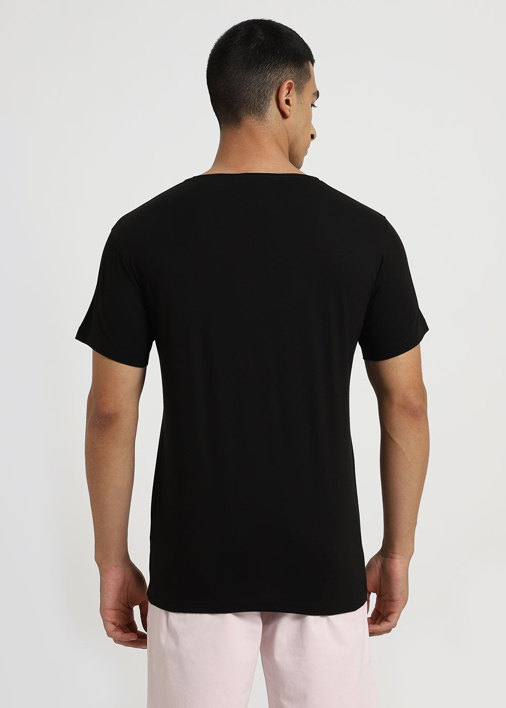 Black Plain Crew neck T-shirt
