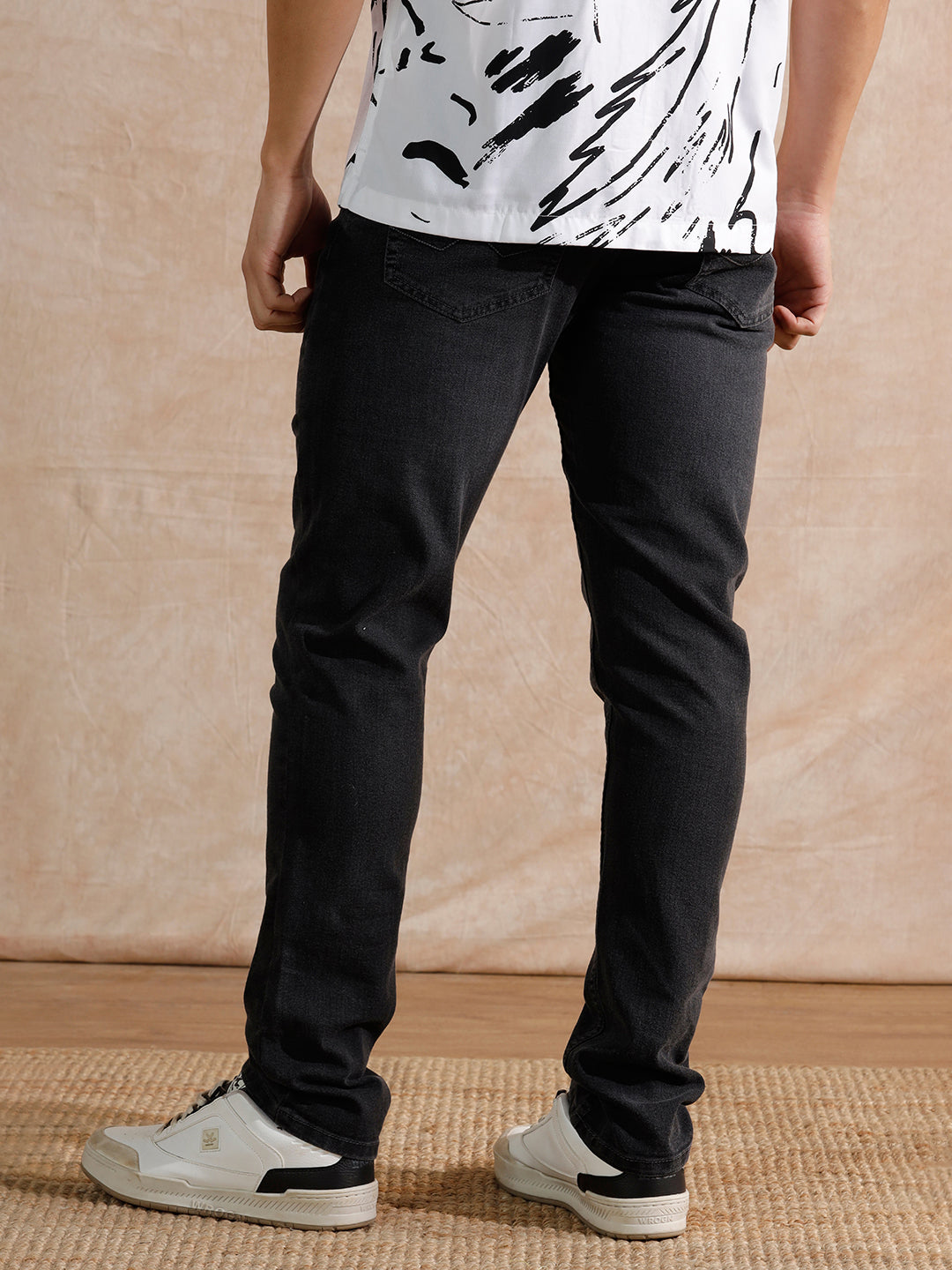 Casual Heavy Fade Straight Fit Jeans | Dark Grey