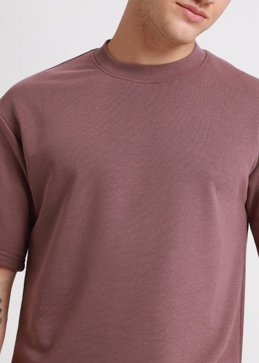 Lilac Oversized Plain Basic T-shirt