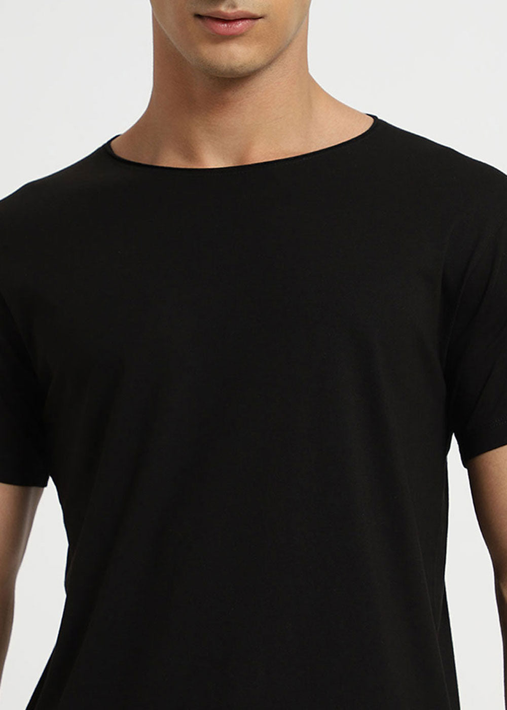 Black Plain Crew neck T-shirt