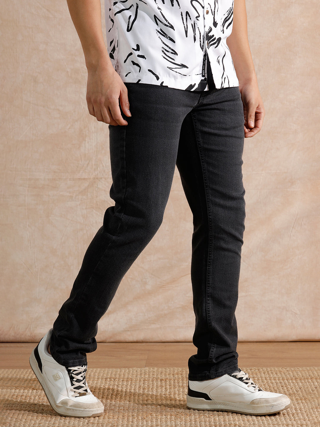 Casual Heavy Fade Straight Fit Jeans | Dark Grey