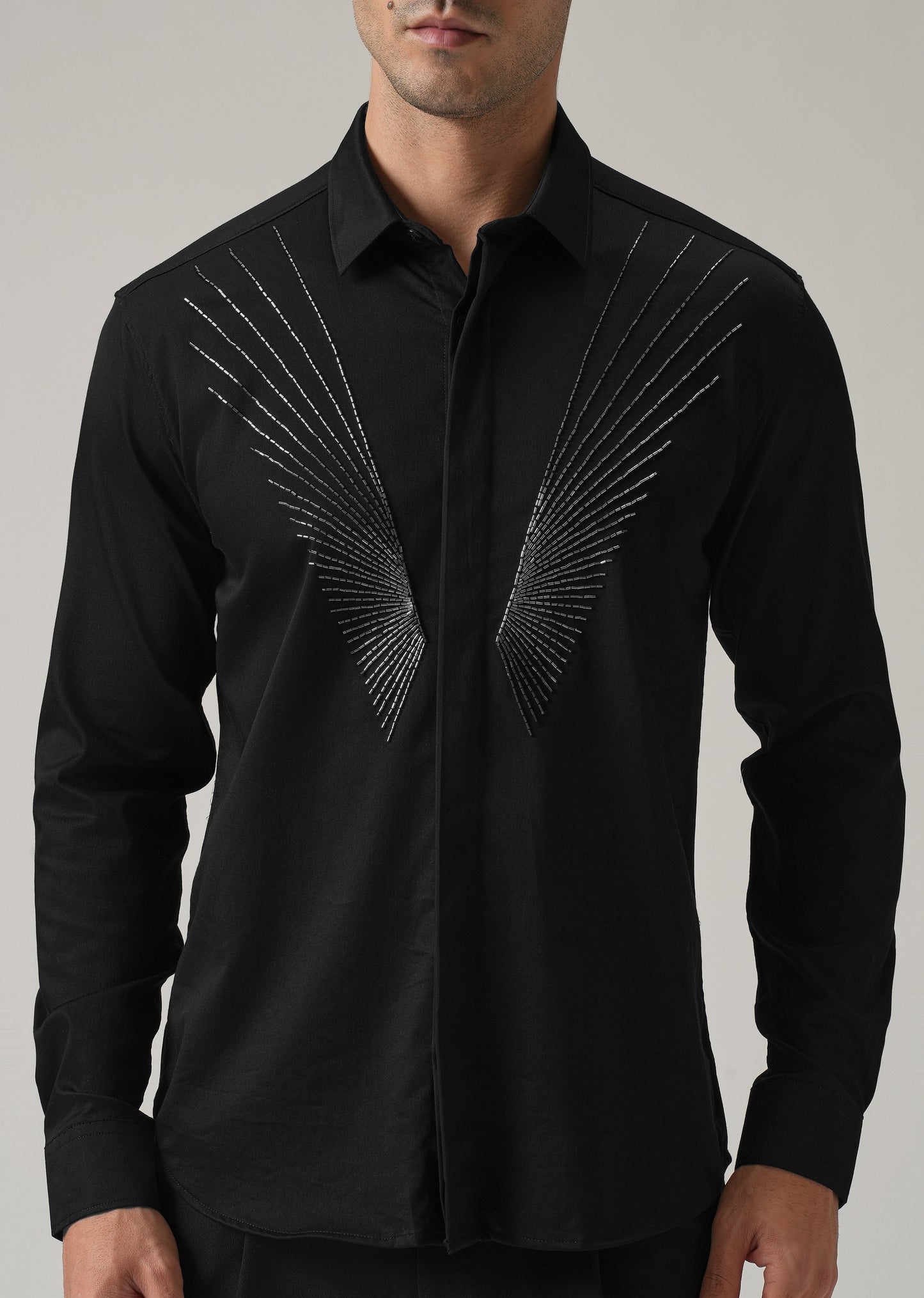 Radiant Handwork Black Designer Shirt
