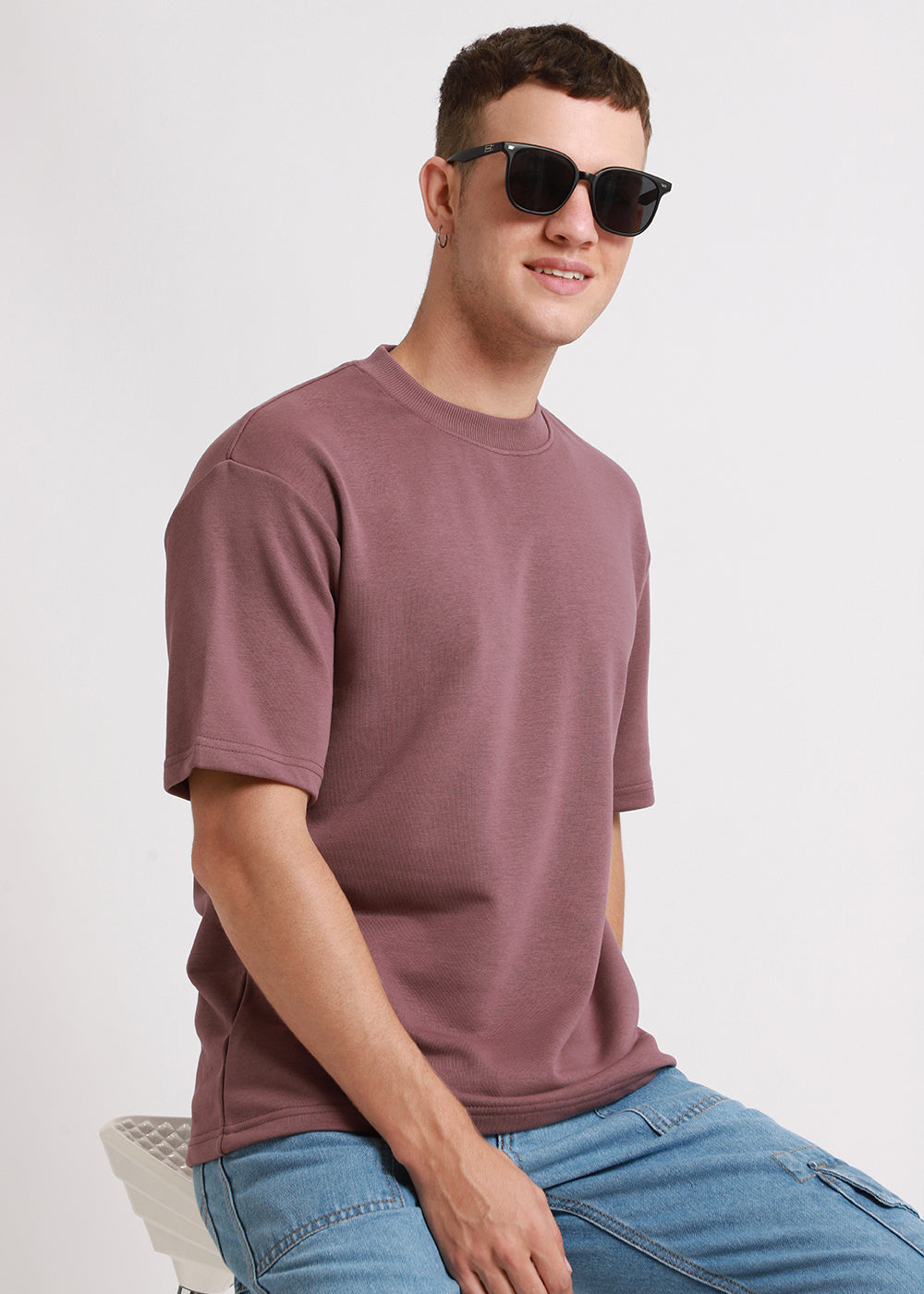 Lilac Oversized Plain Basic T-shirt