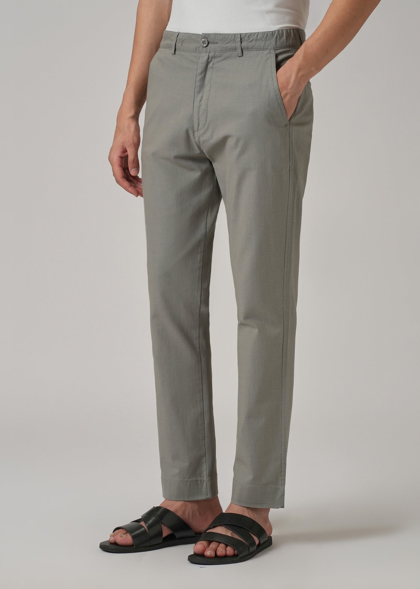 Ash Grey Cotton Trouser