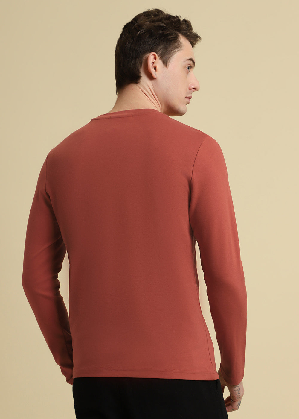 Banana Club Red Plain Regular Fit T-shirt