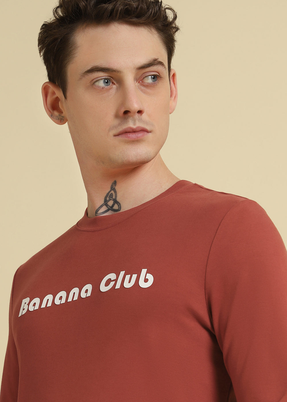 Banana Club Red Plain Regular Fit T-shirt