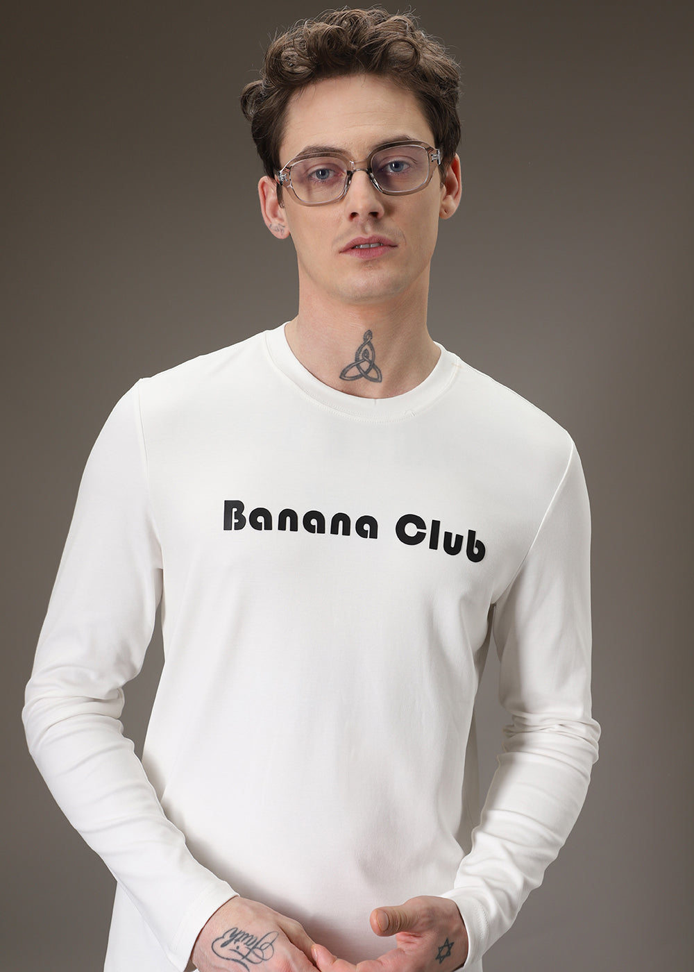 Banana Club White Plain Regular Fit T-shirt