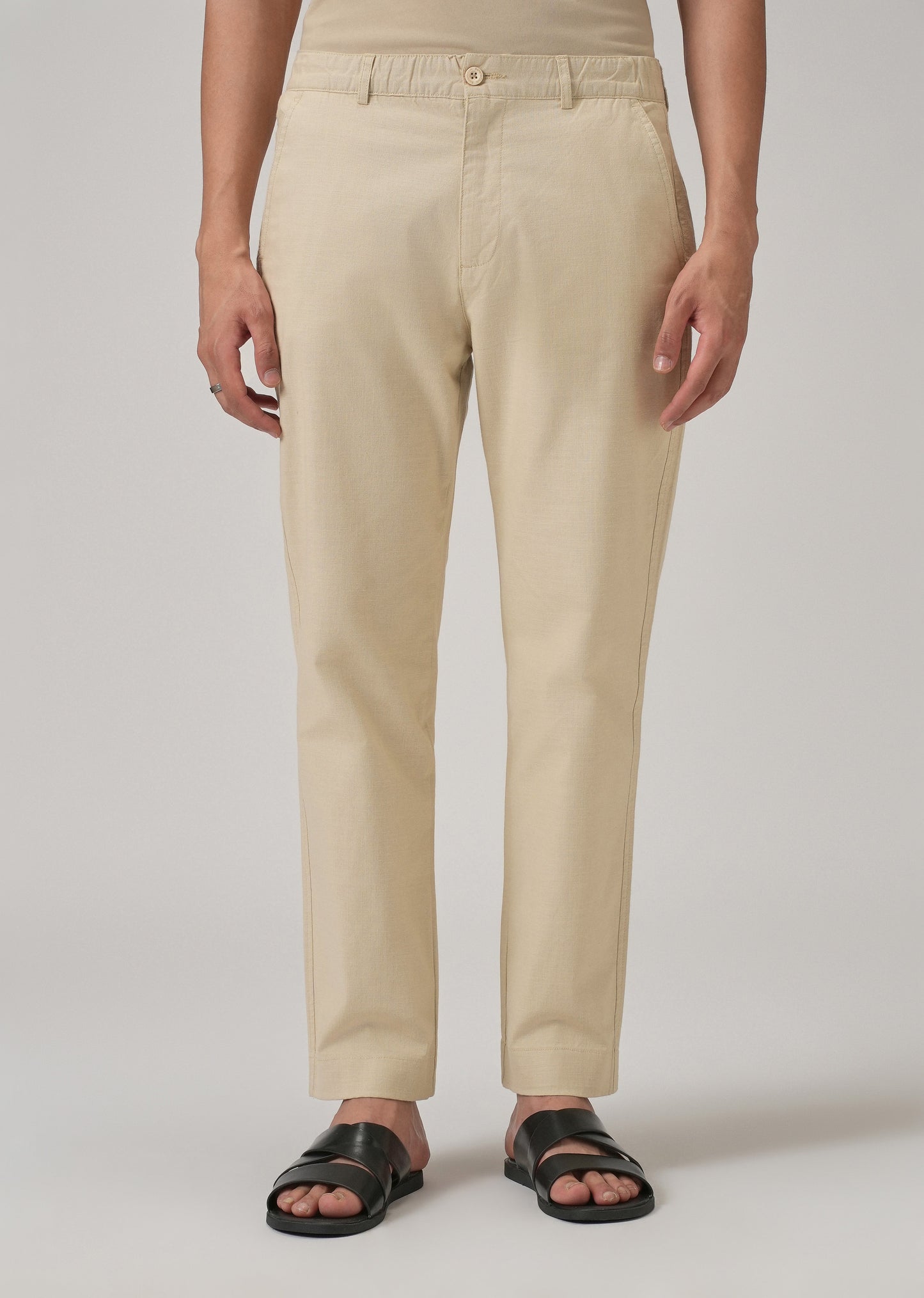 Beige Cotton Trouser