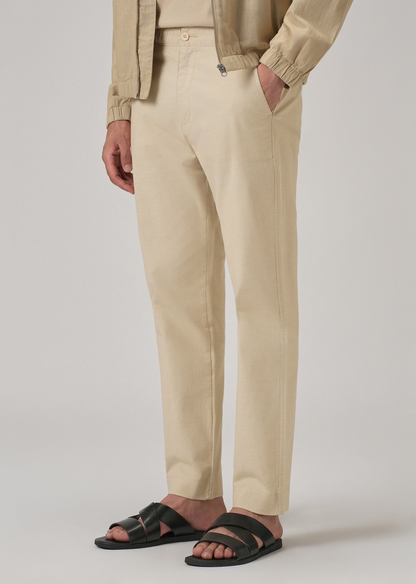Beige Cotton Trouser