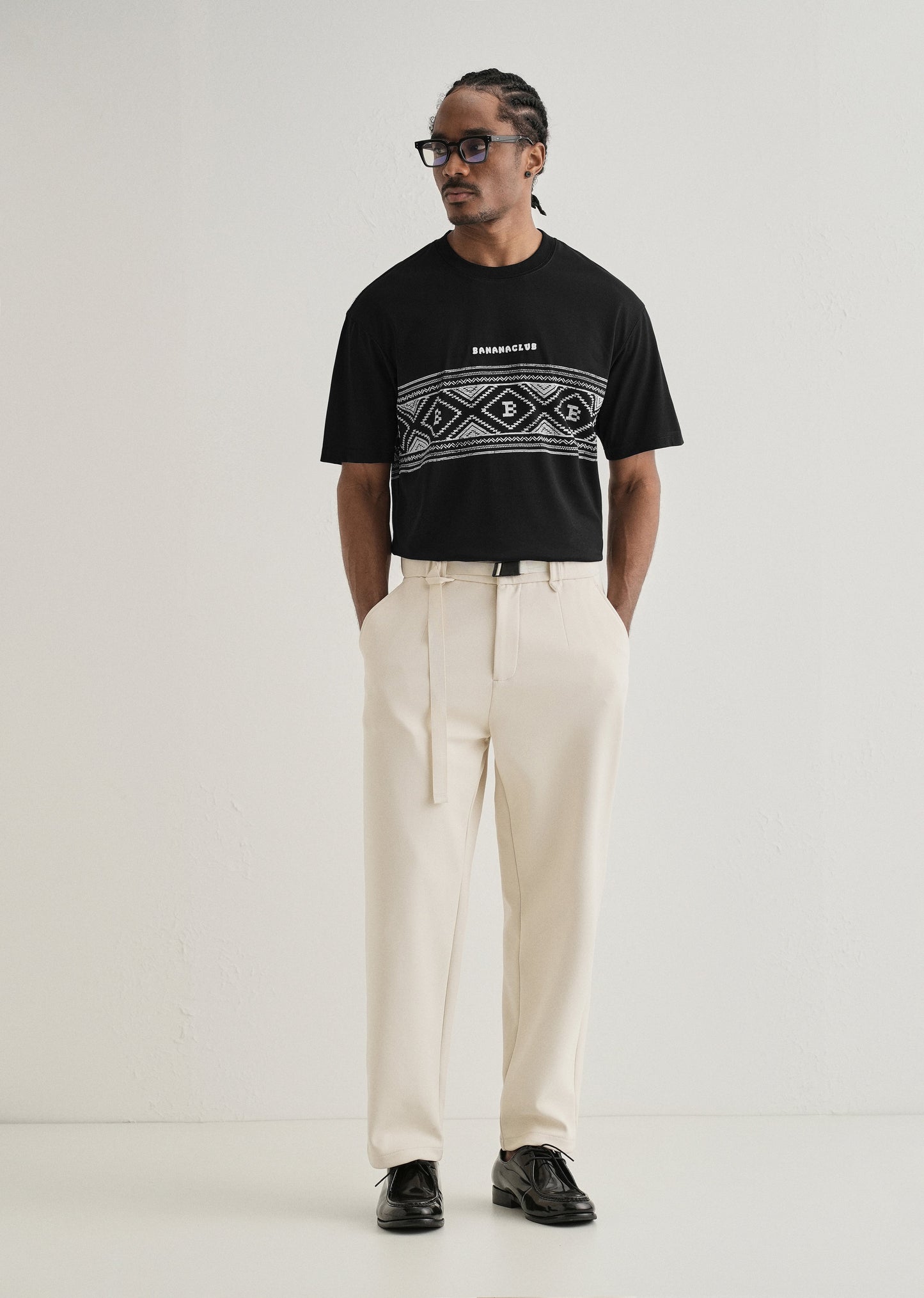 Black Aztec Printed Oversized T-shirt