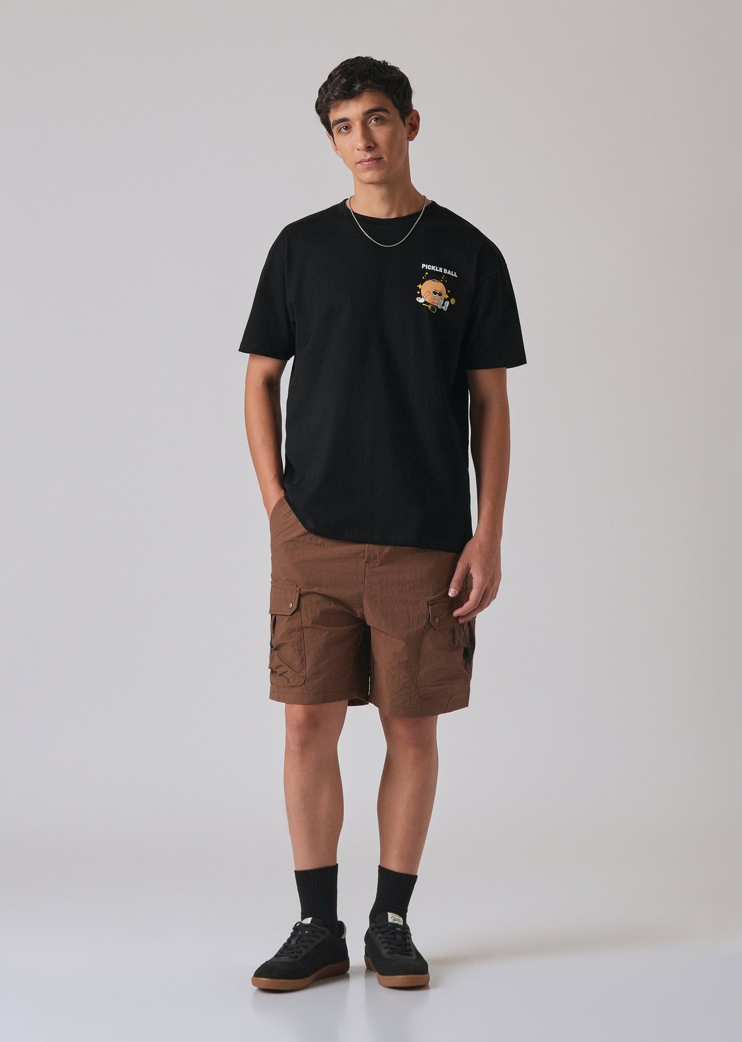 Black Back Printed Oversized T-Shirt