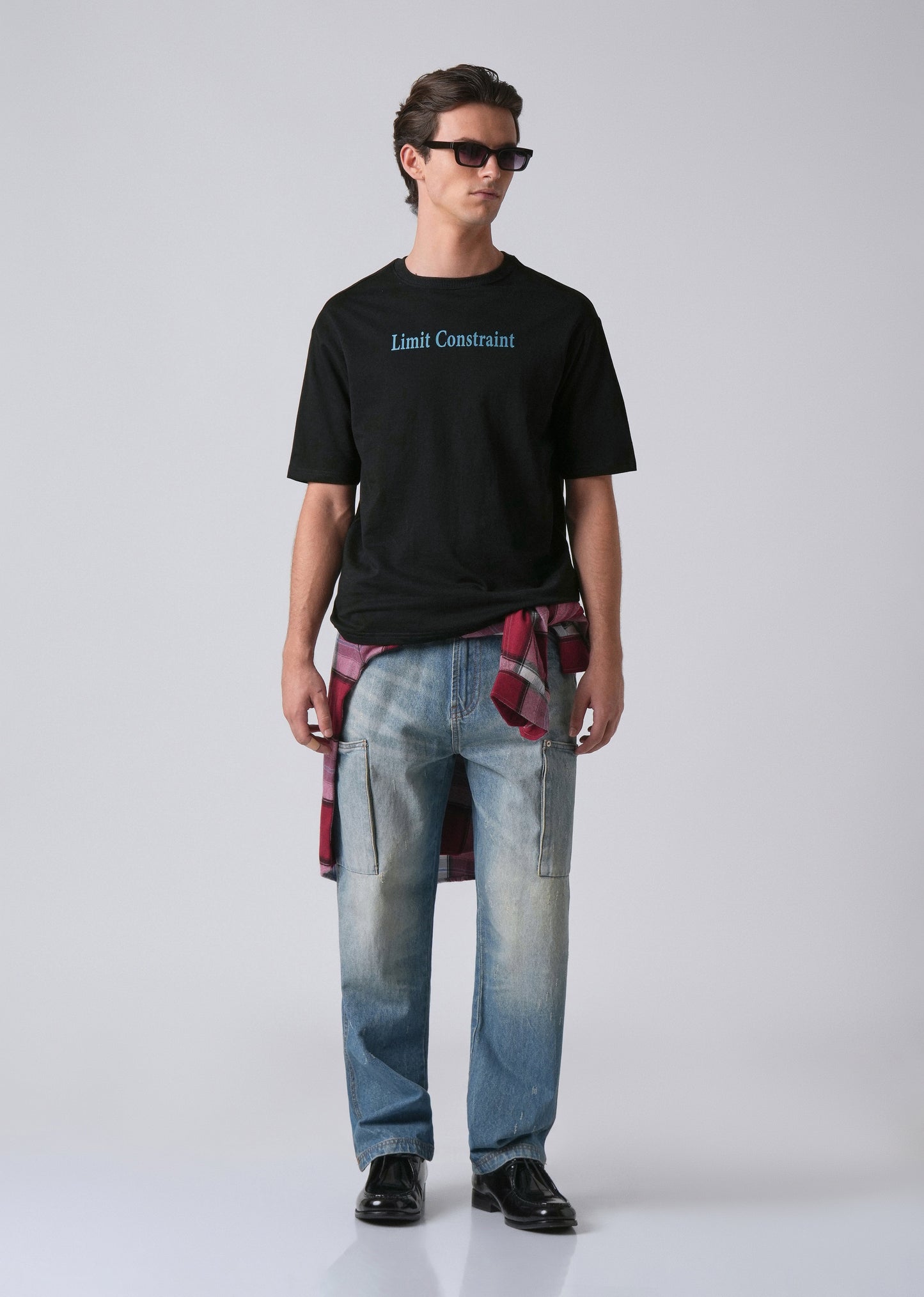 Black Back Print Relaxed Fit T- shirt
