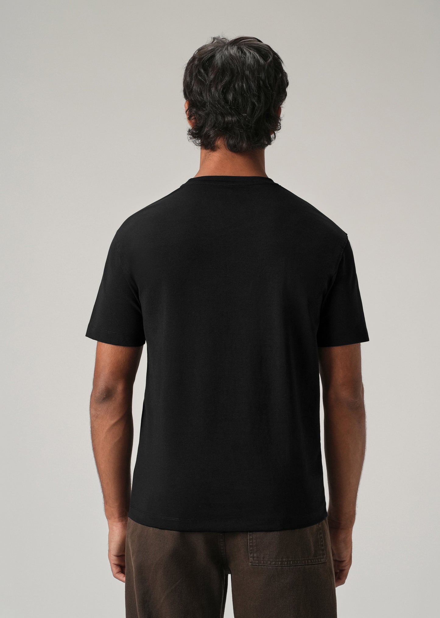 Black Chest Embroidered Slim Fit T-Shirt
