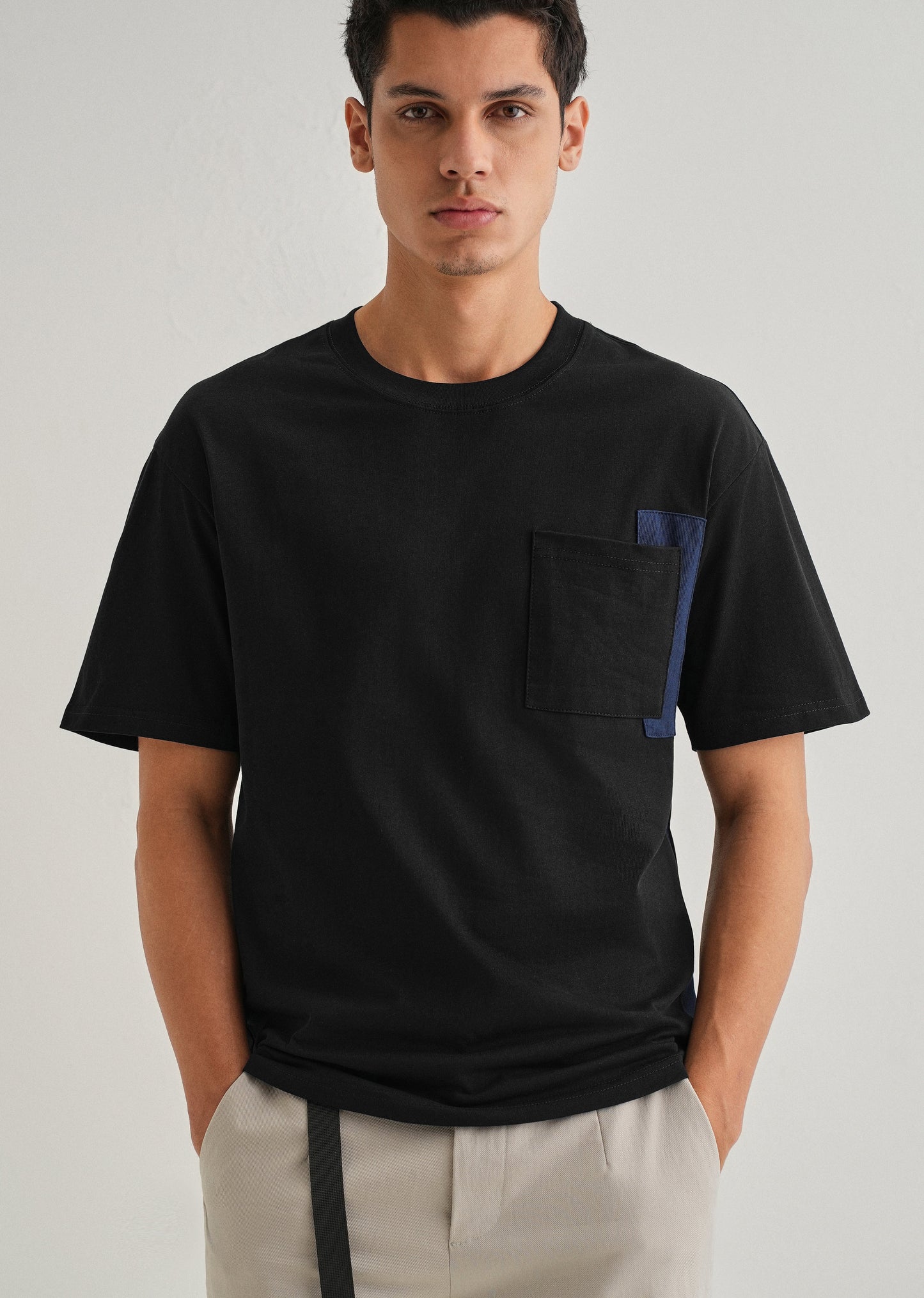 Black Colourblock Oversized T-shirt