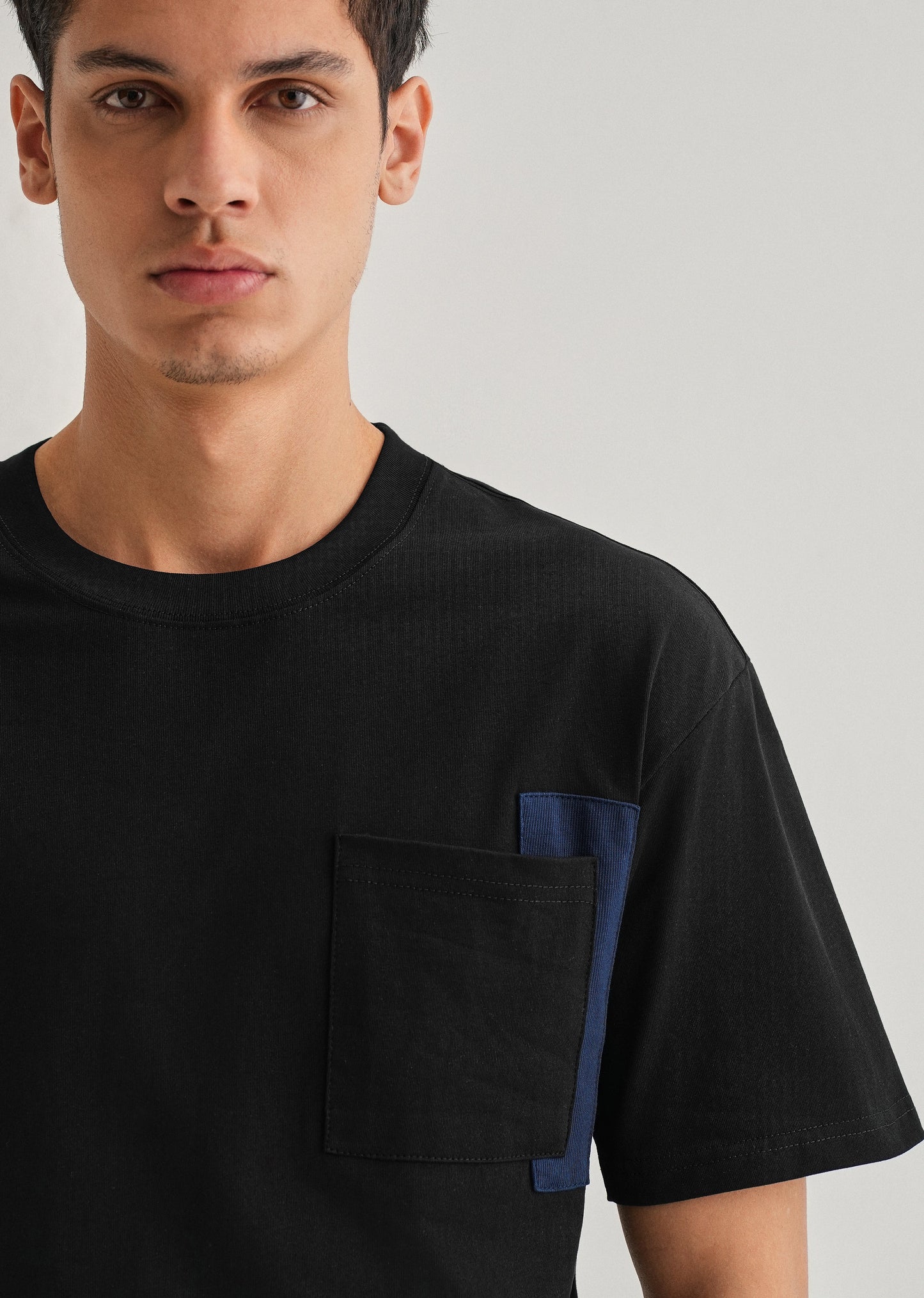 Black Colourblock Oversized T-shirt