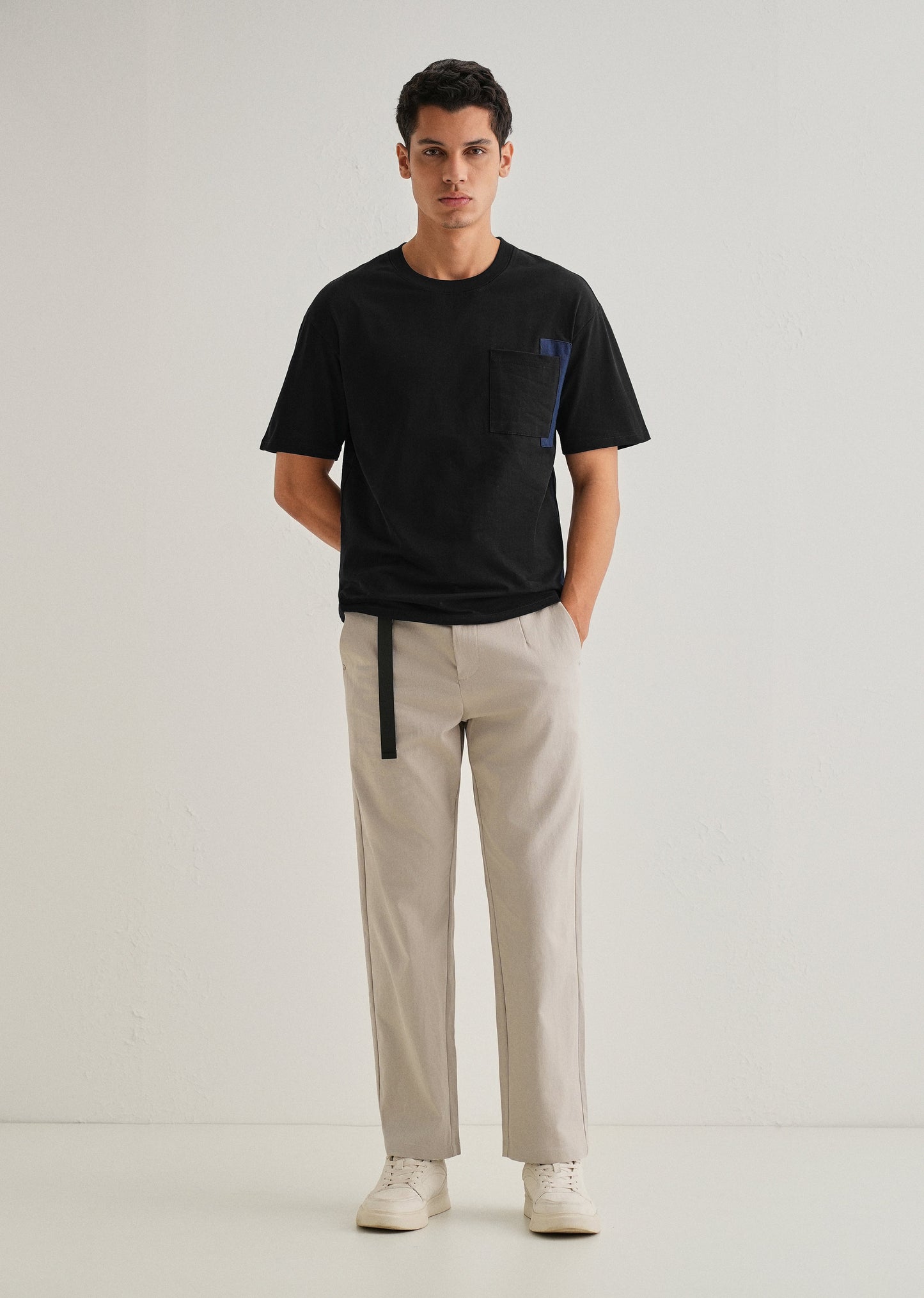 Black Colourblock Oversized T-shirt