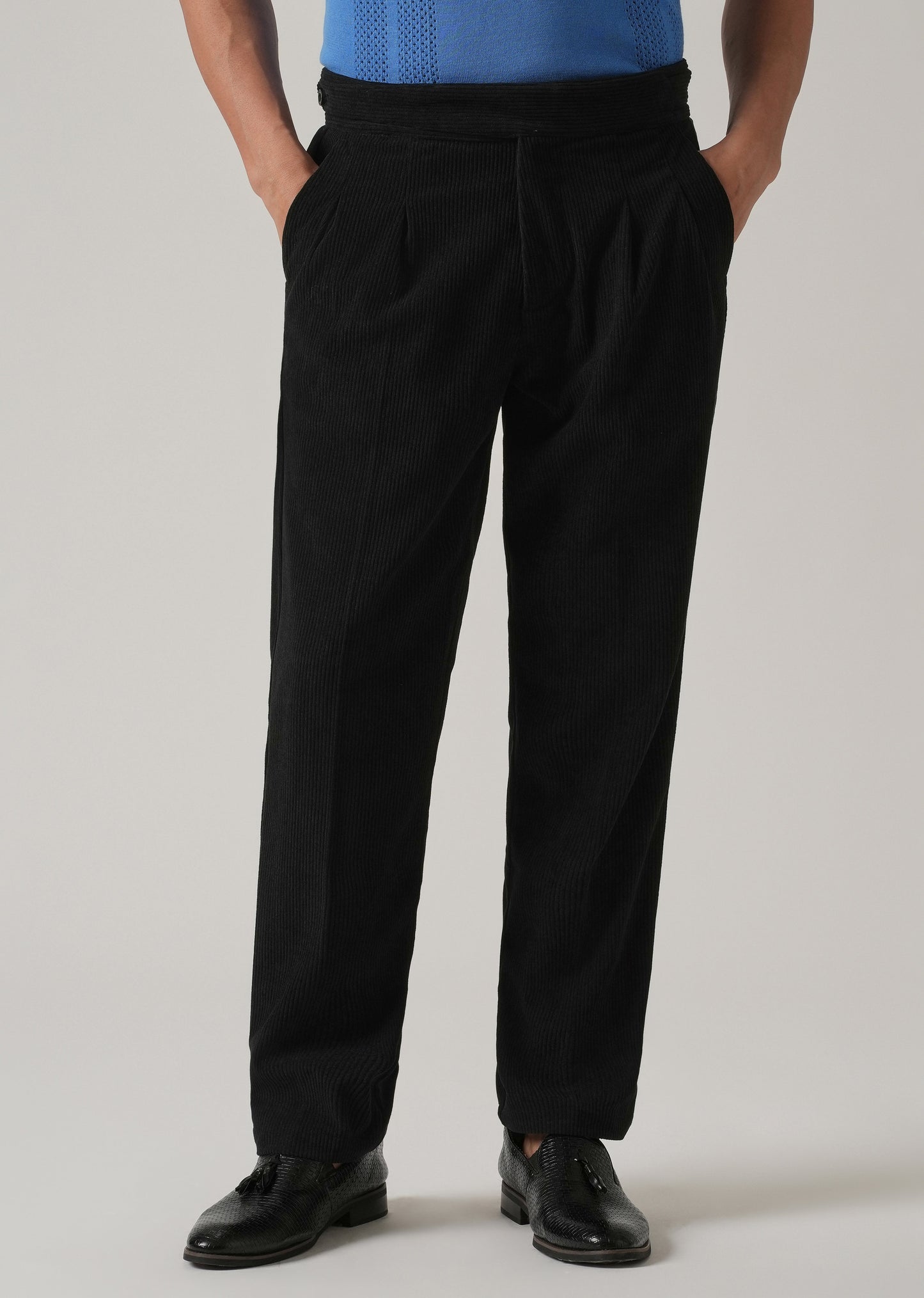 Black Corduroy Gurkha Pants