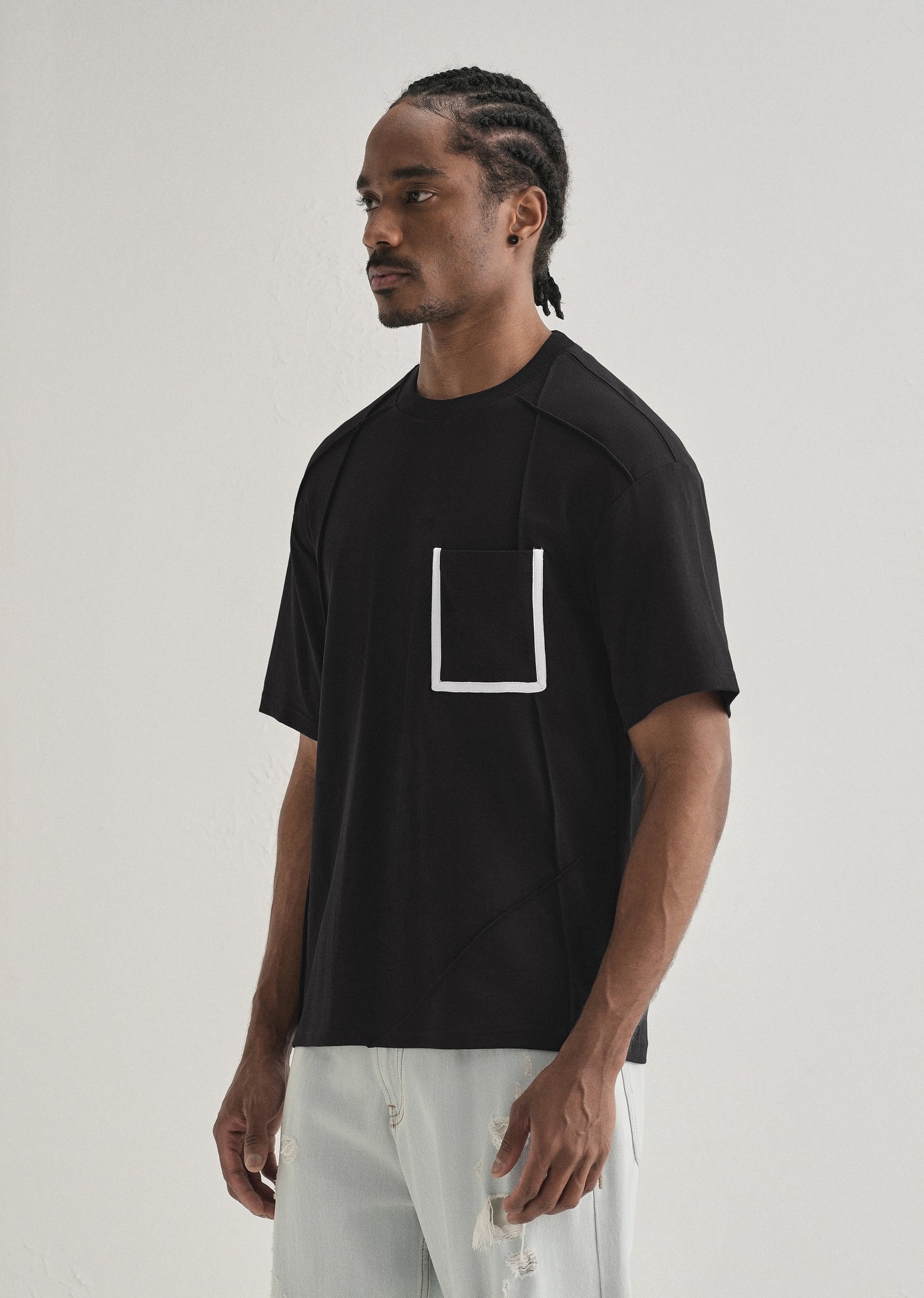 Black Cut & Sew Oversized T-shirt