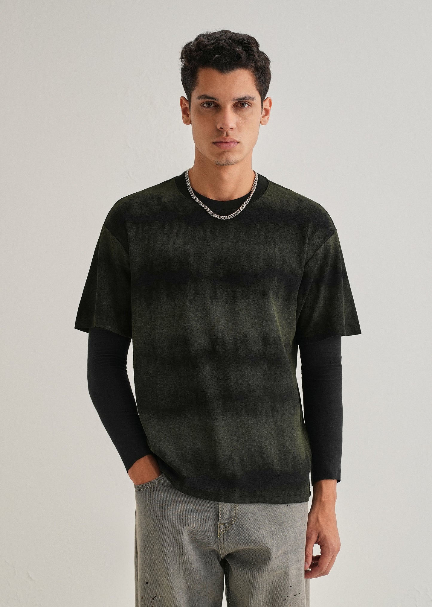 Black Olive Tie & Dye Oversized T-shirt