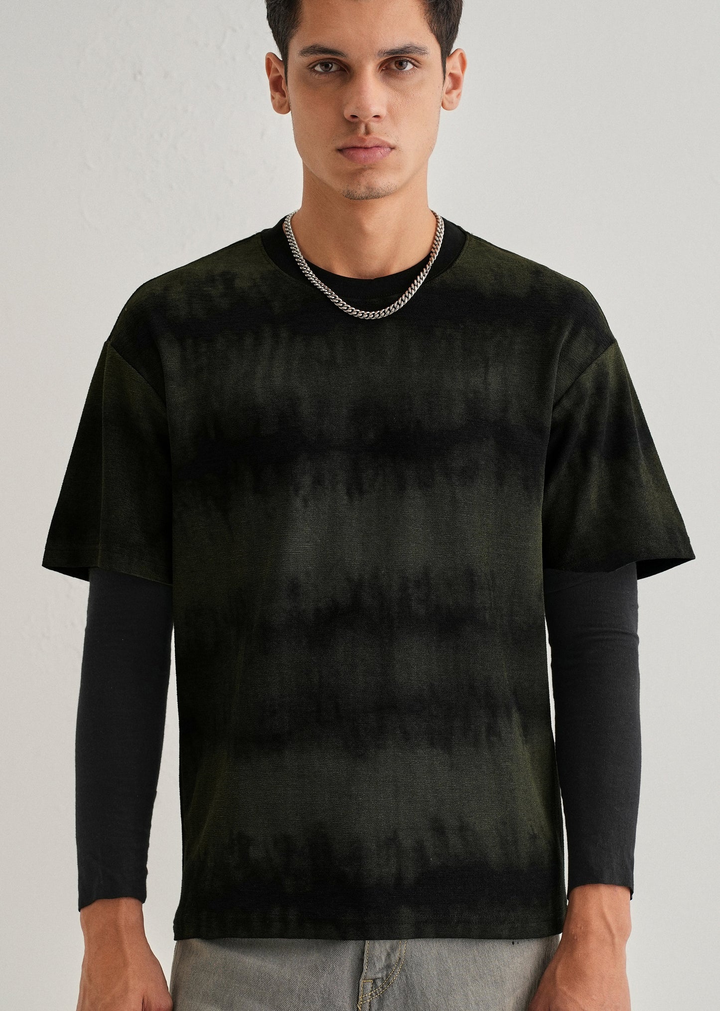 Black Olive Tie & Dye Oversized T-shirt