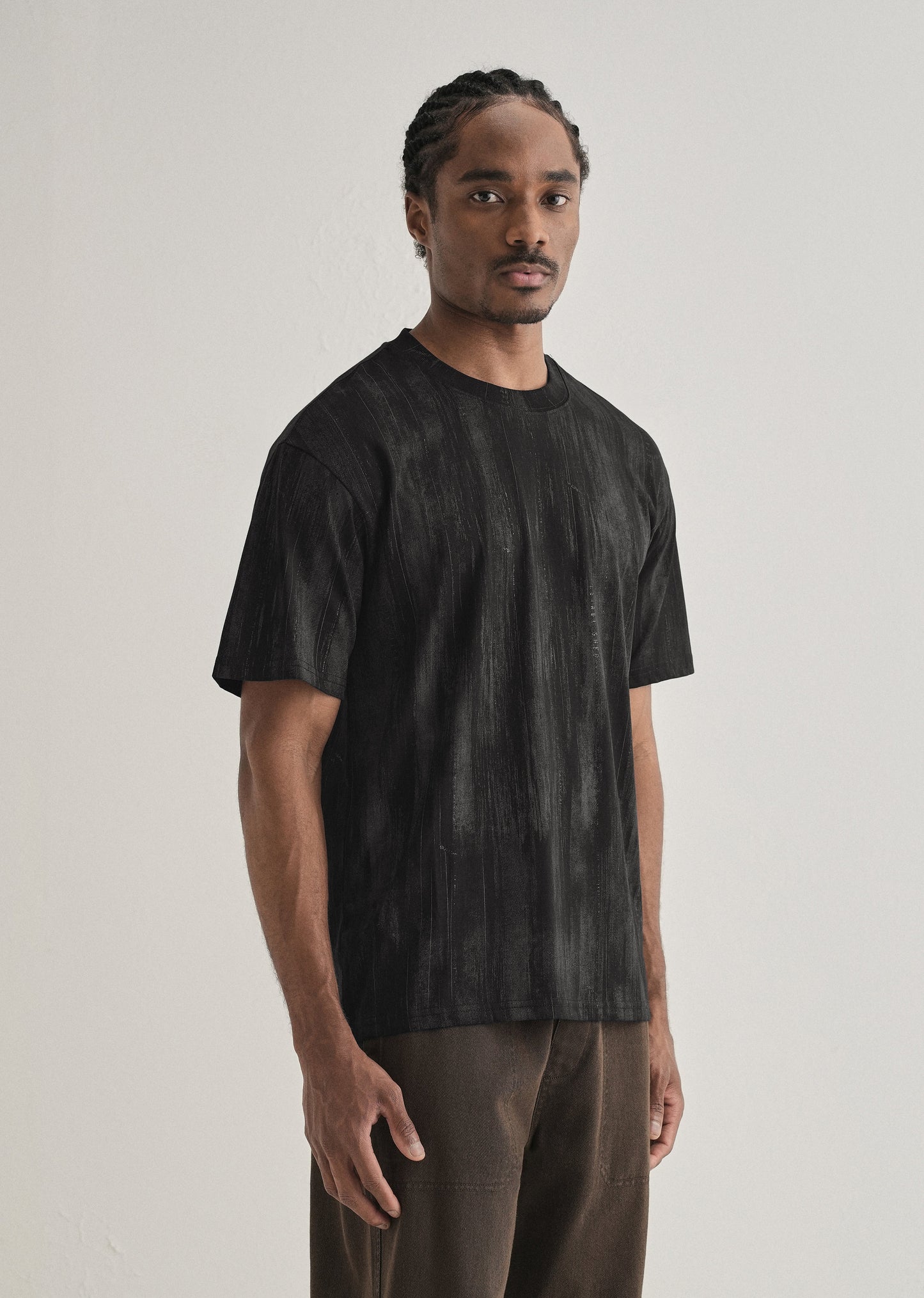 Ink Black Printed Oversized T-shirt