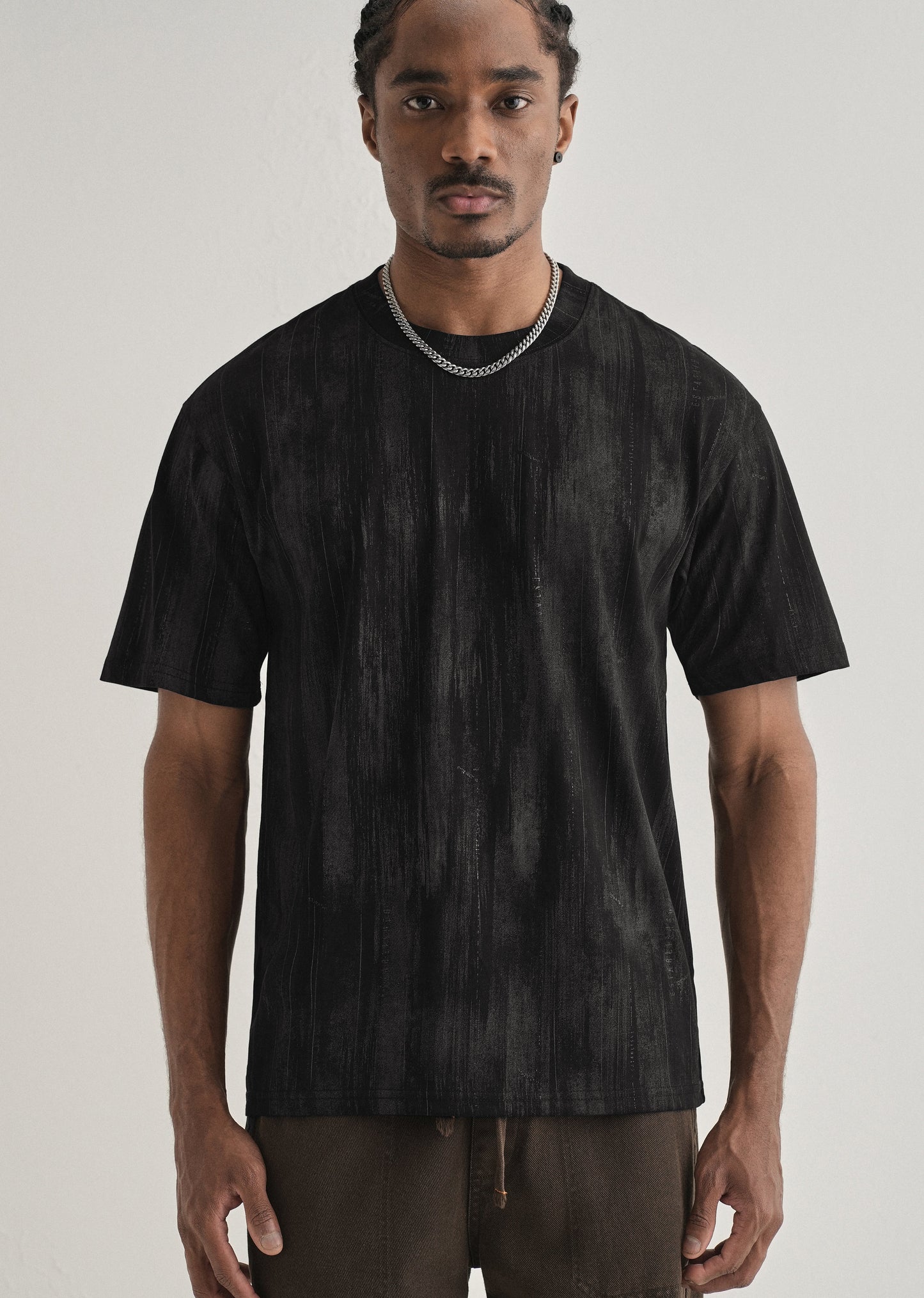 Ink Black Printed Oversized T-shirt