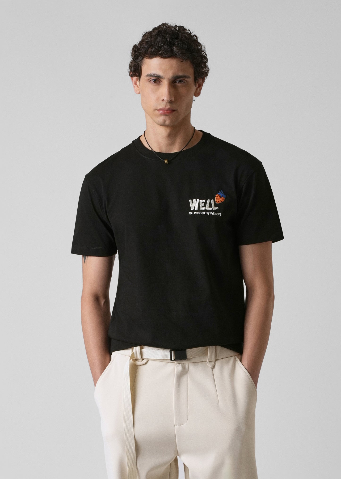 Black Printed Slim Fit T-shirt
