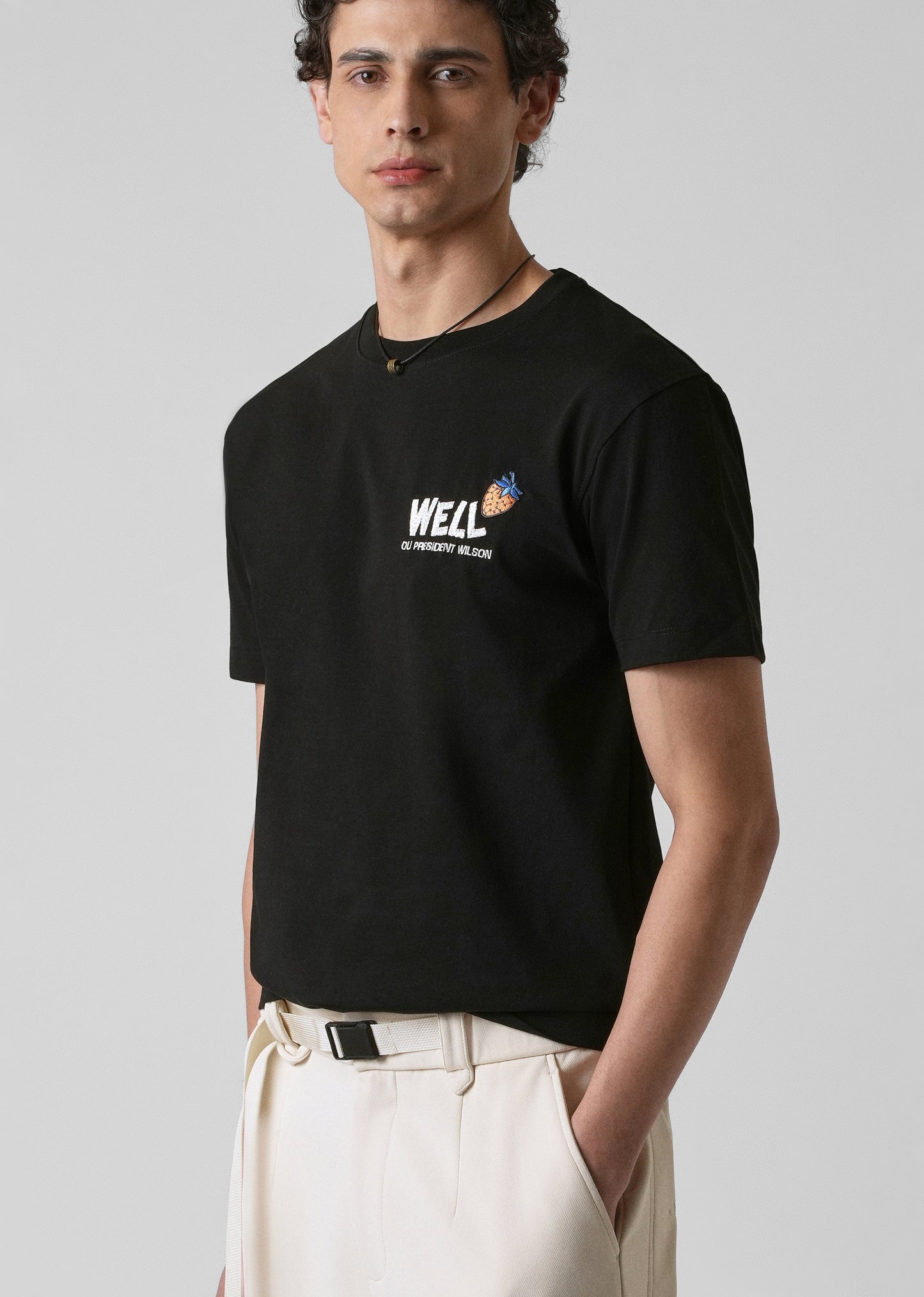 Black Printed Slim Fit T-shirt