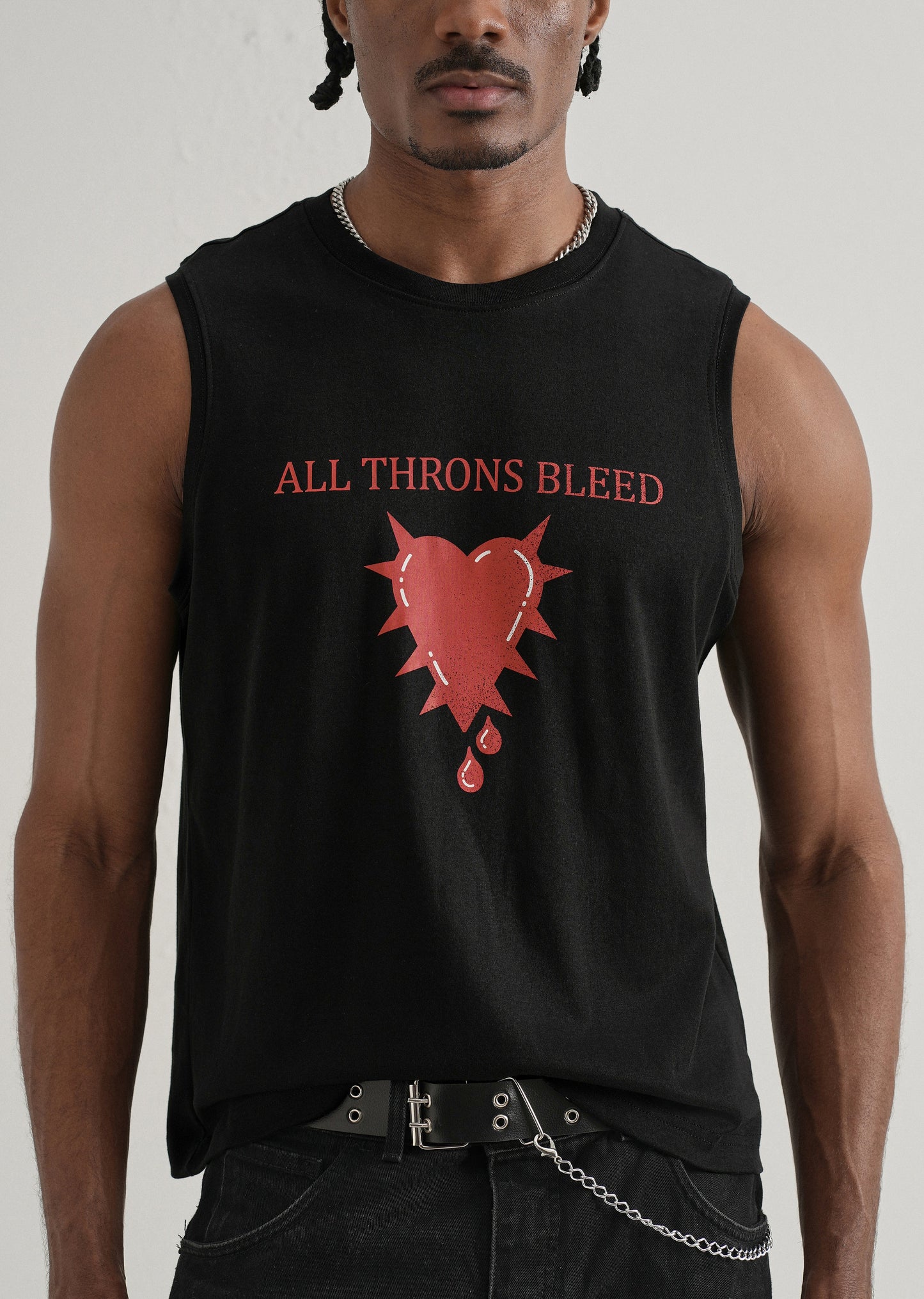 Midnight Black Printed Tank