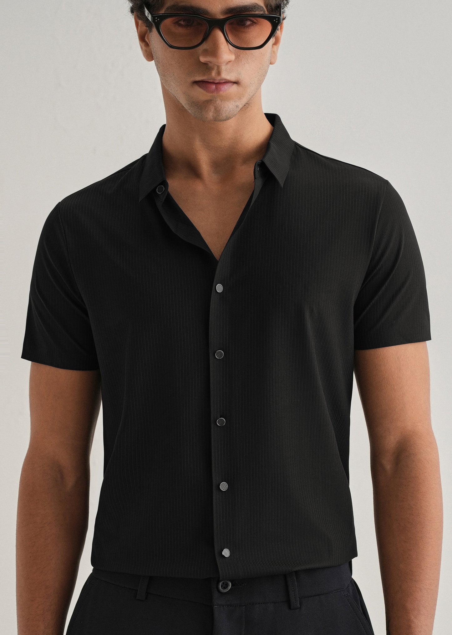 Black Stripe Seamless Shirt