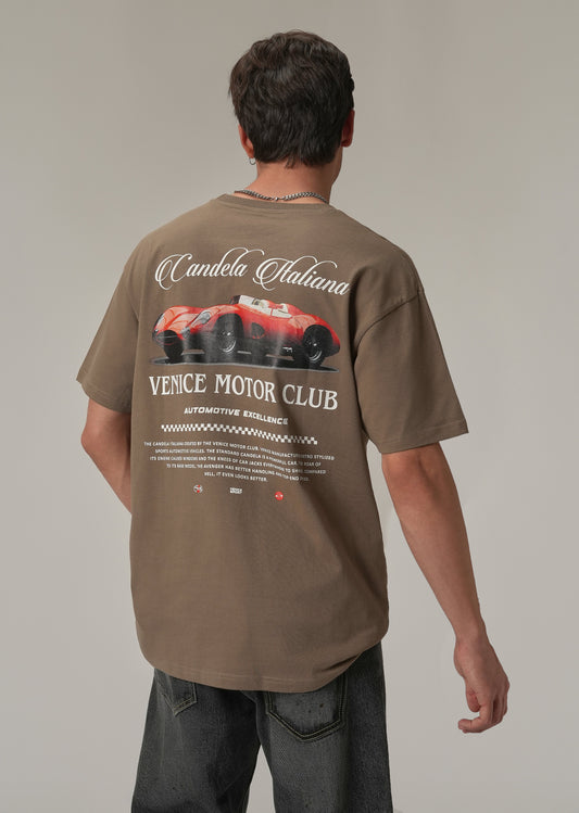 Brown Back Print Oversized T-shirt